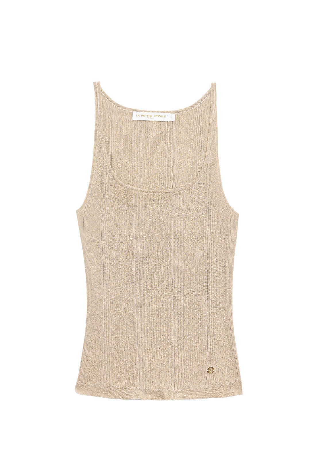 Gold fine mesh tank top - Juana
