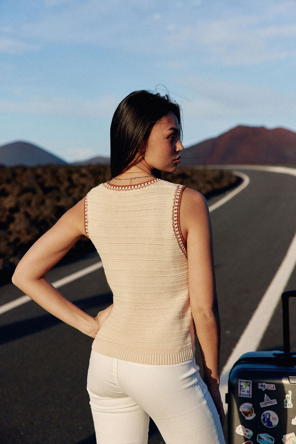Beige sleeveless vest - Madina