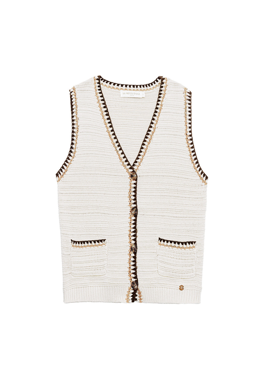 Ecru sleeveless vest - Madina