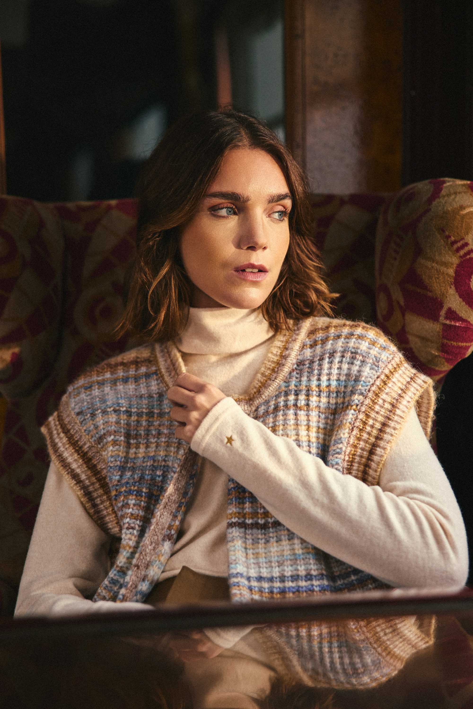 Gilet Mancy - Camel/Ciel