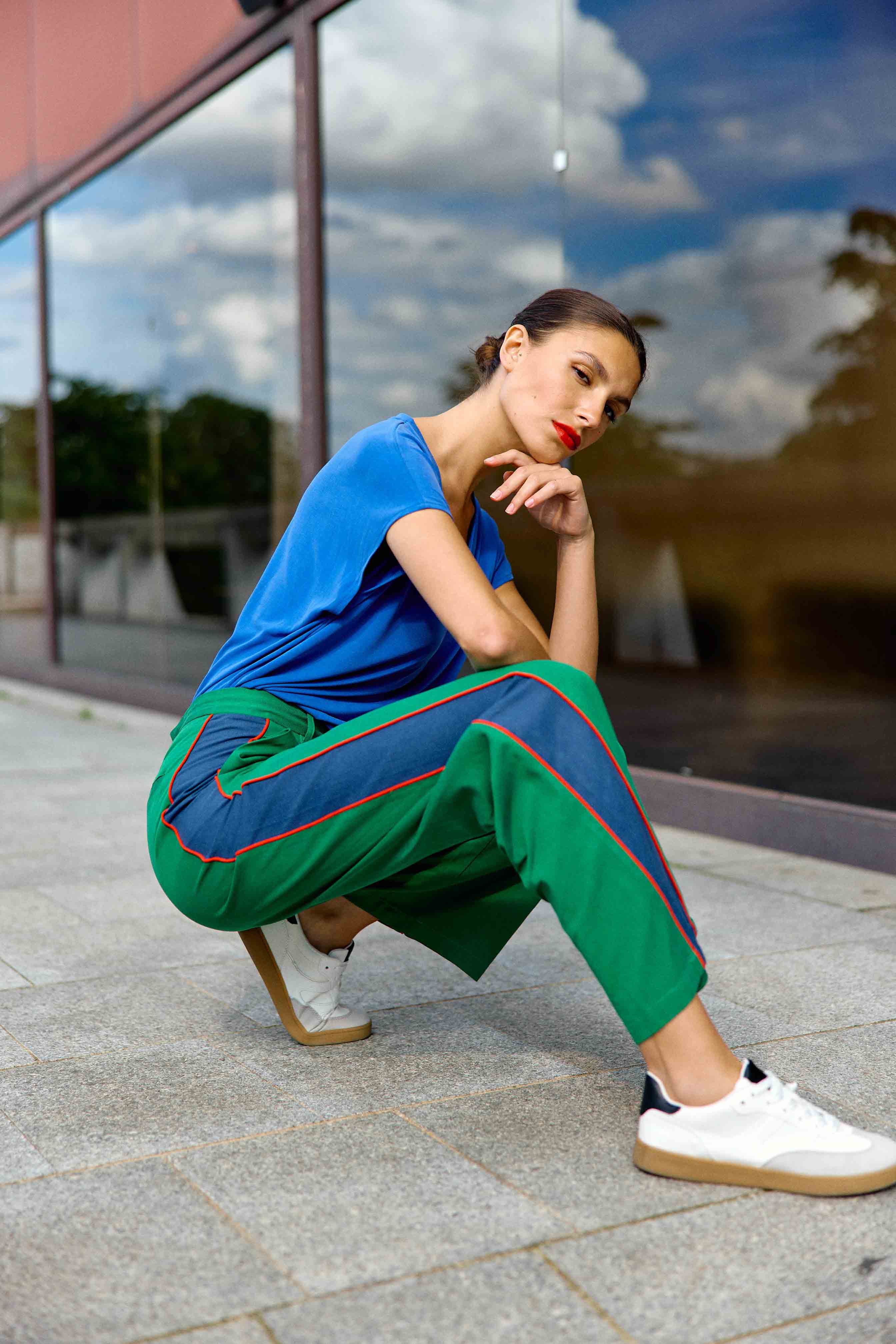 Blue V-neck t-shirt - Marcellina