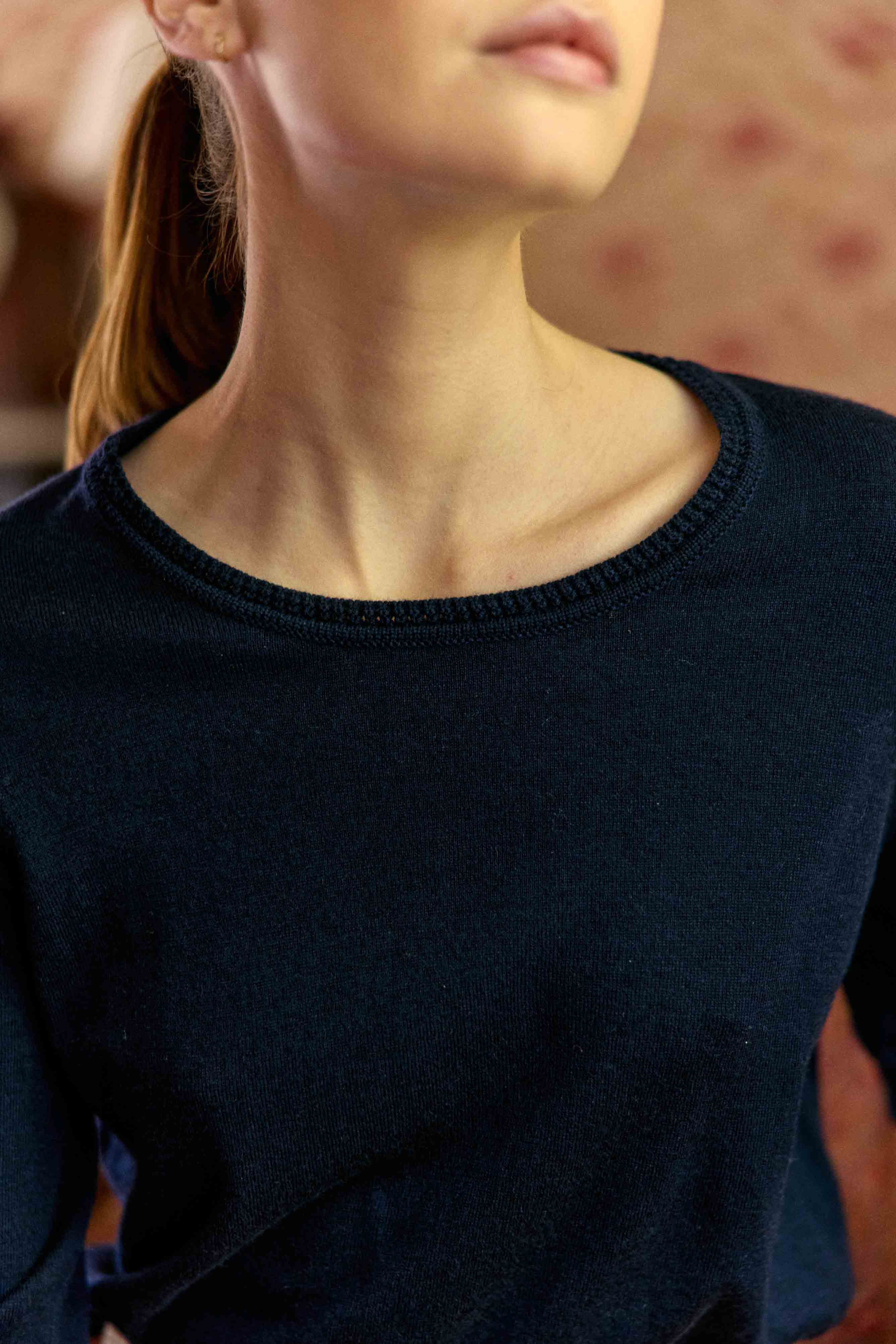 Pull col rond marine - Marie
