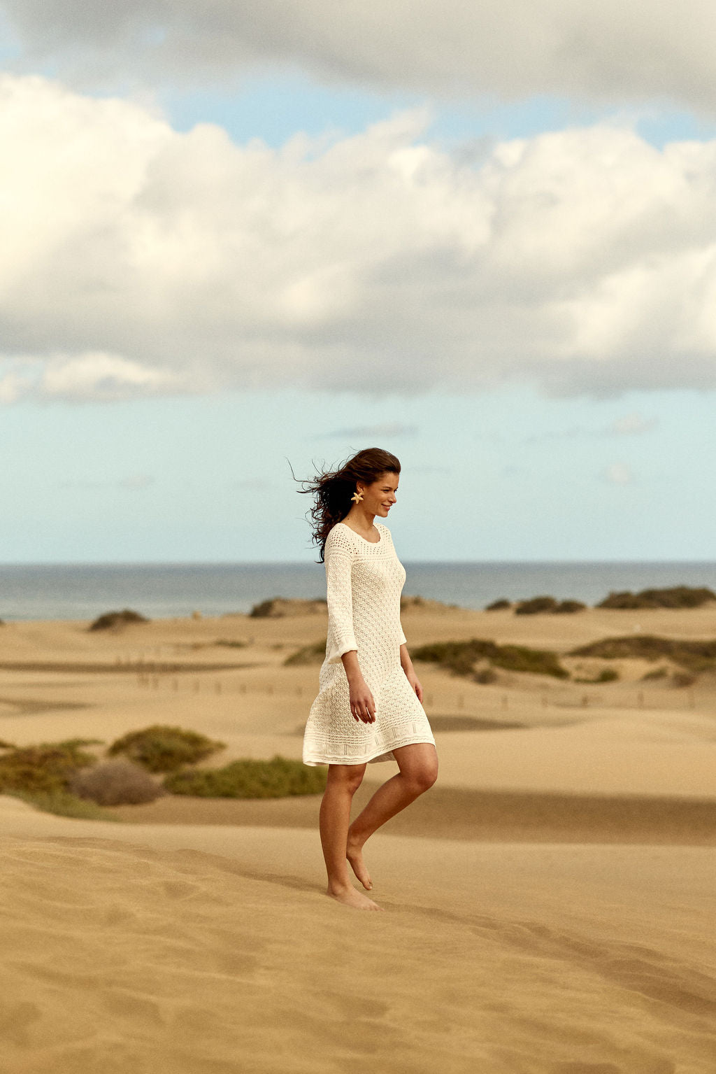 Short ecru knit dress - Marion