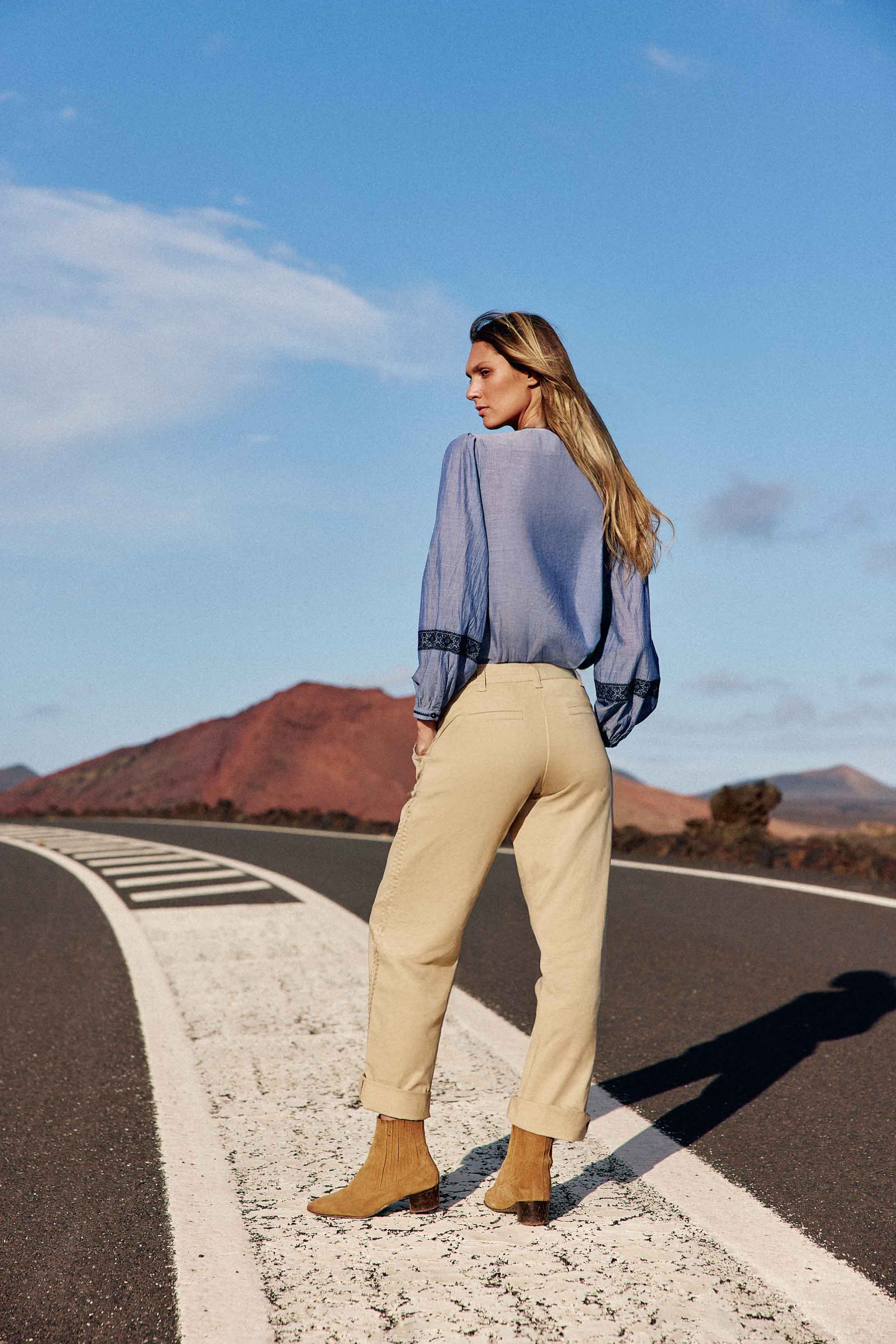 Light beige straight pants - Marisol