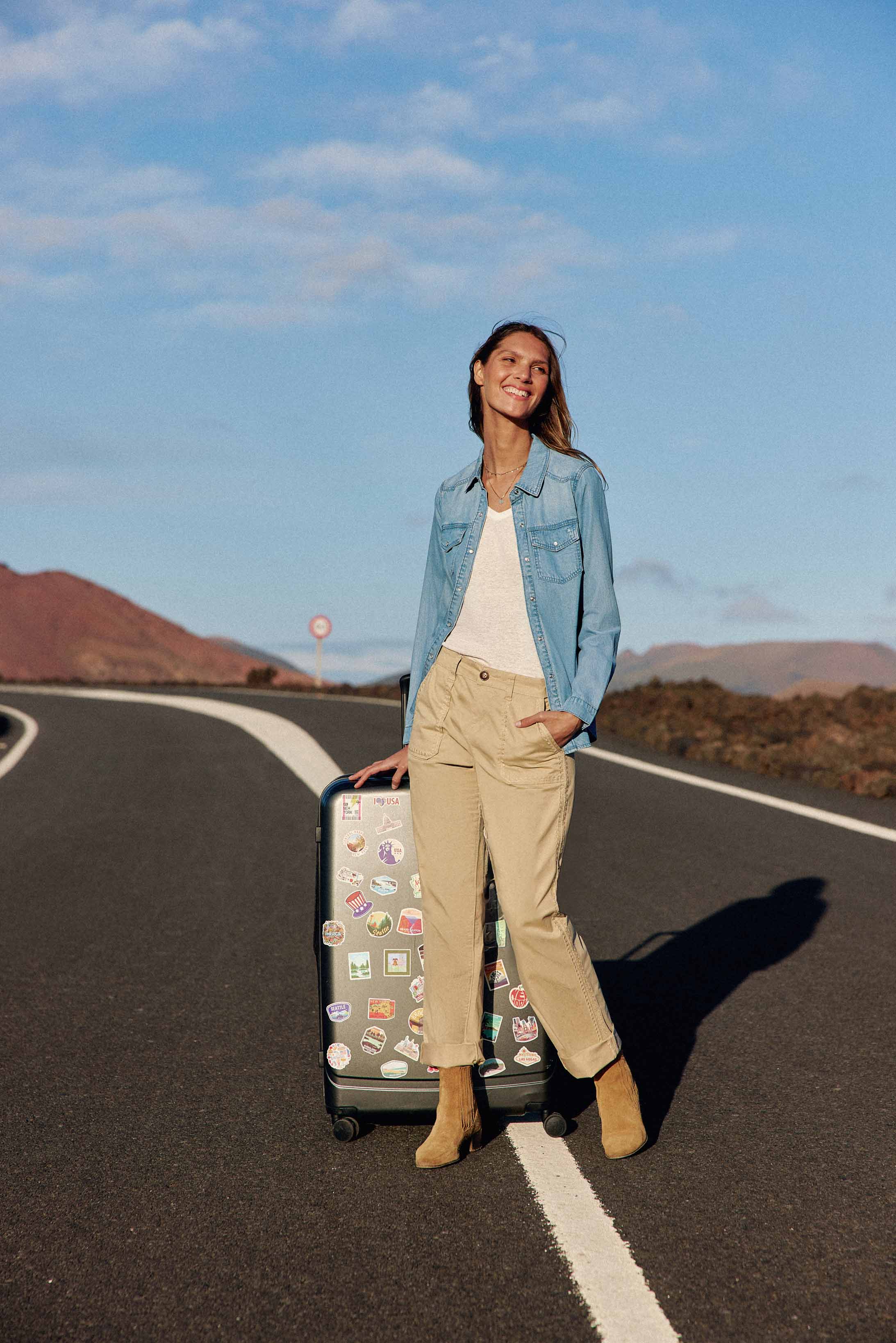 Light beige straight pants - Marisol