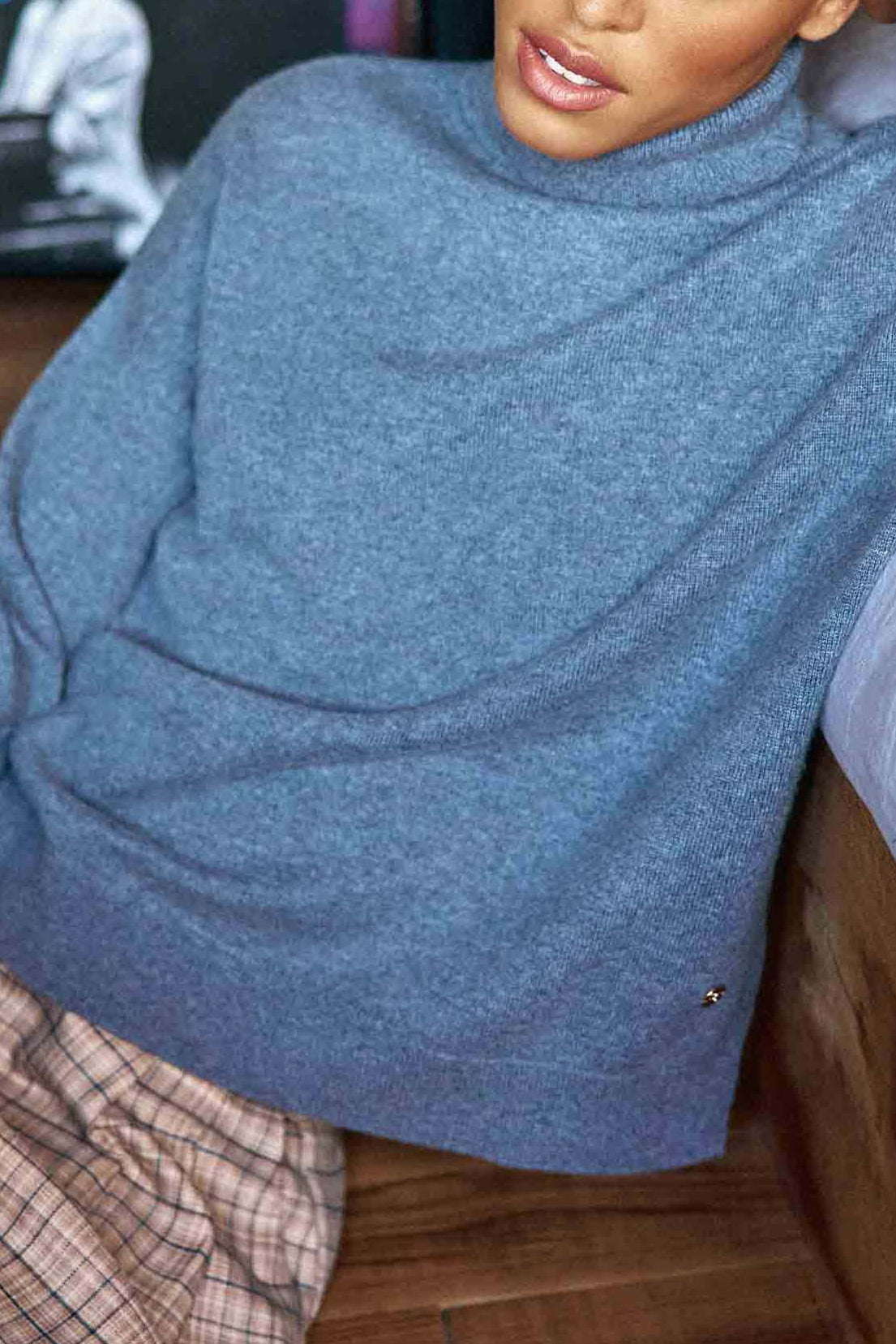 Pull col roulé Marlen - Bleu