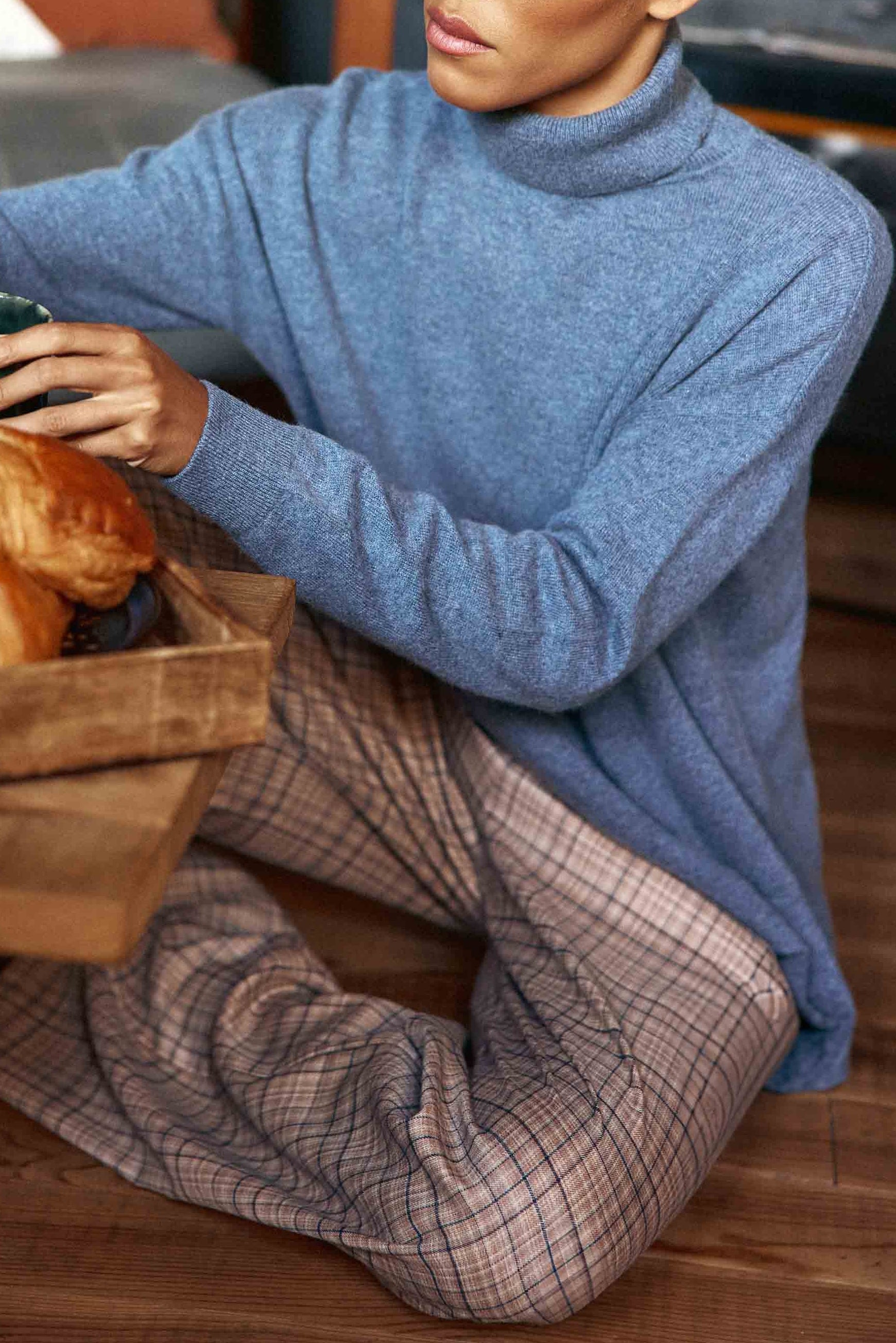 Pull col roulé Marlen - Bleu