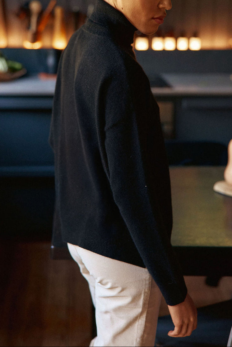 Pull col roulé Marlen - Noir