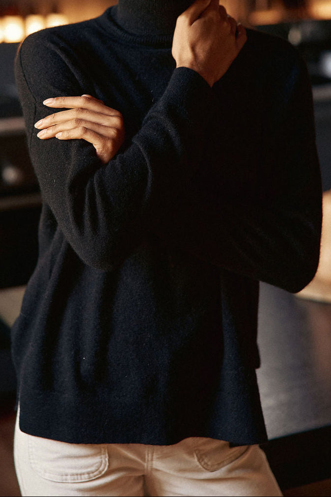 Pull col roulé Marlen - Noir
