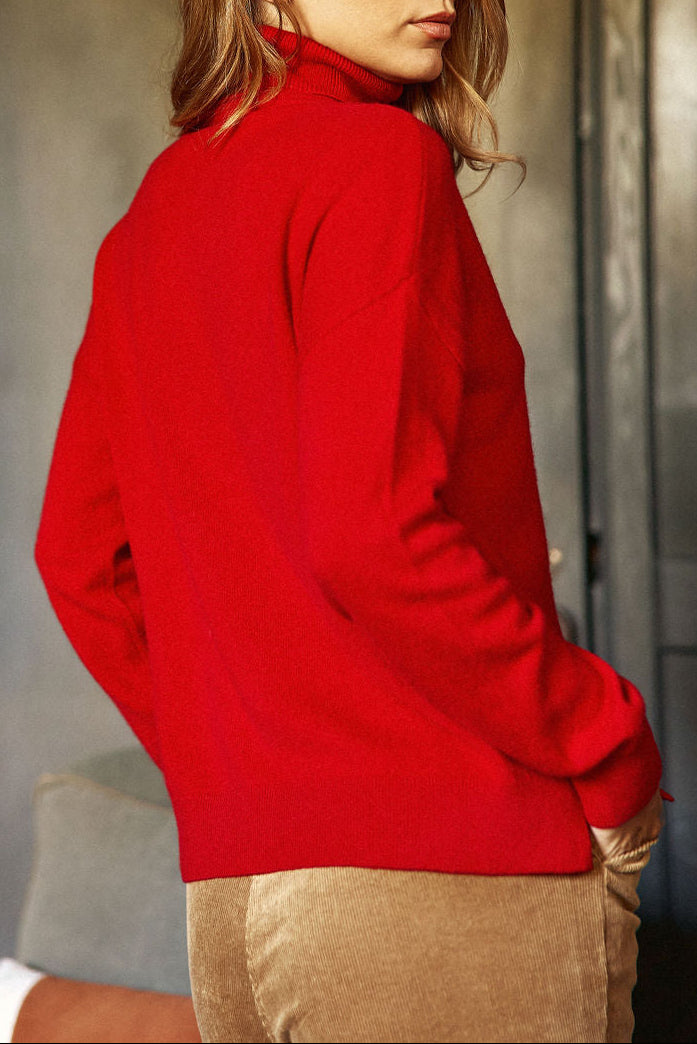 Pull col roulé Marlen - Rouge