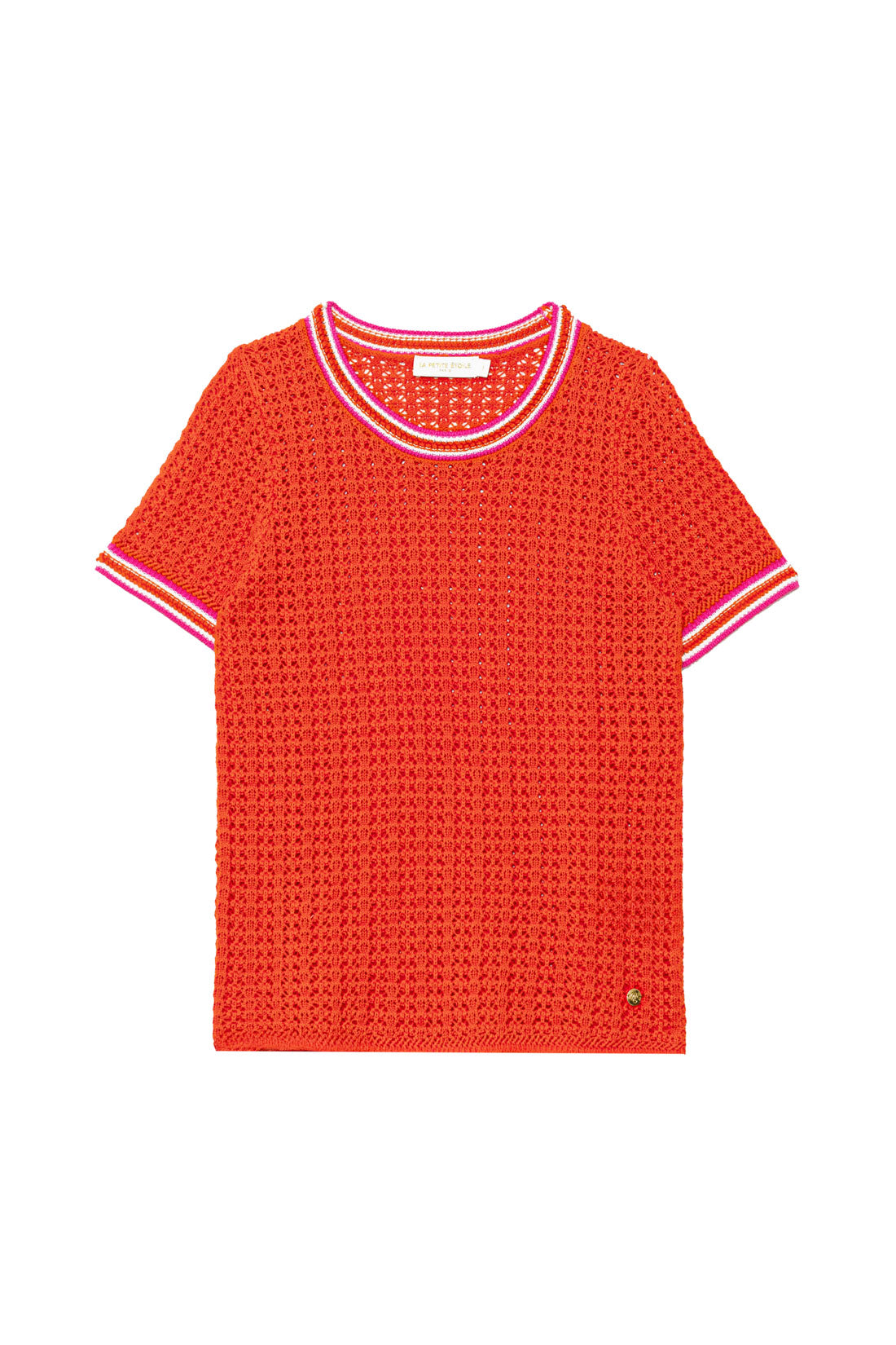 Pull à manches courtes rouge/orange - Mason