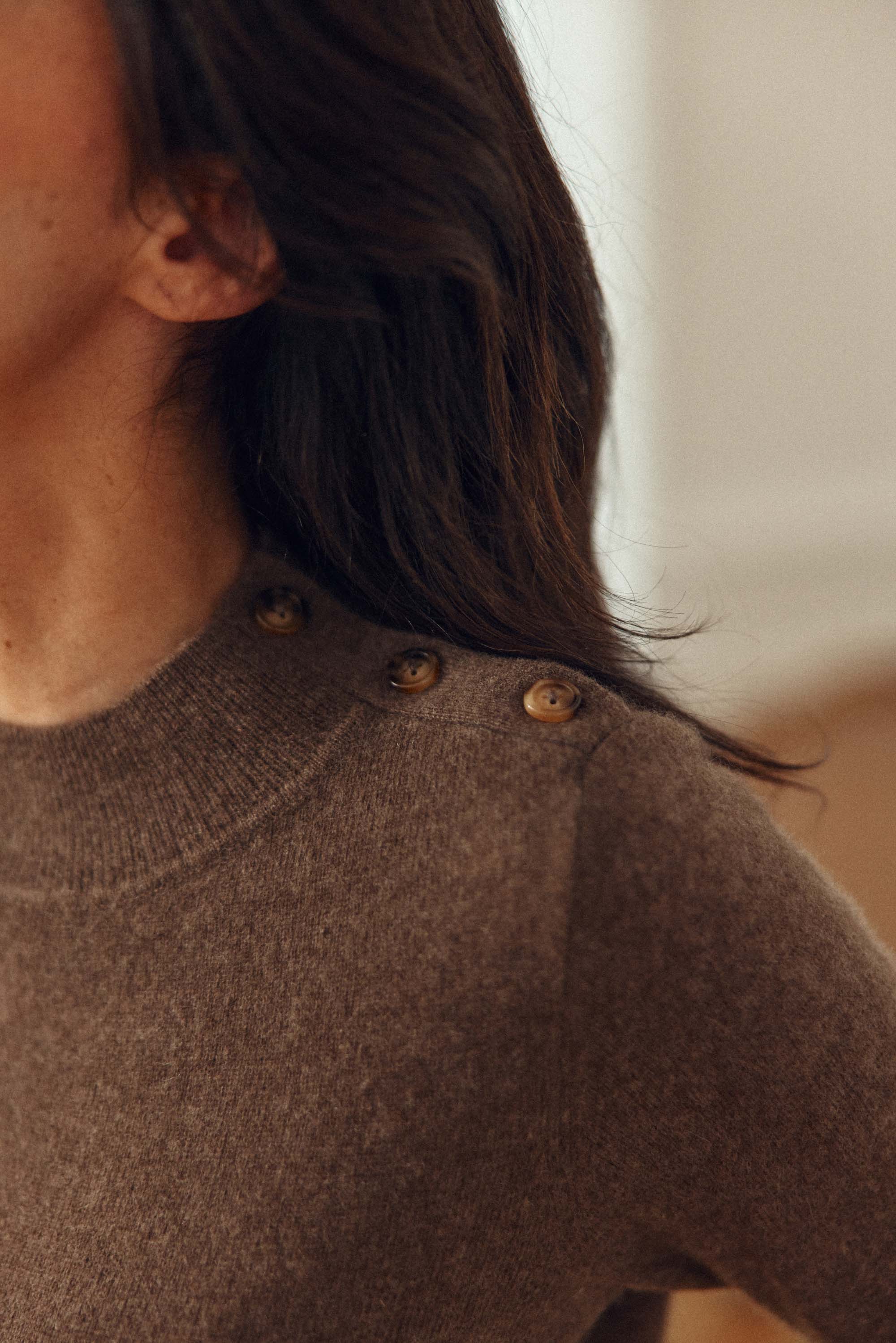 Pull cachemire marron - Maureen