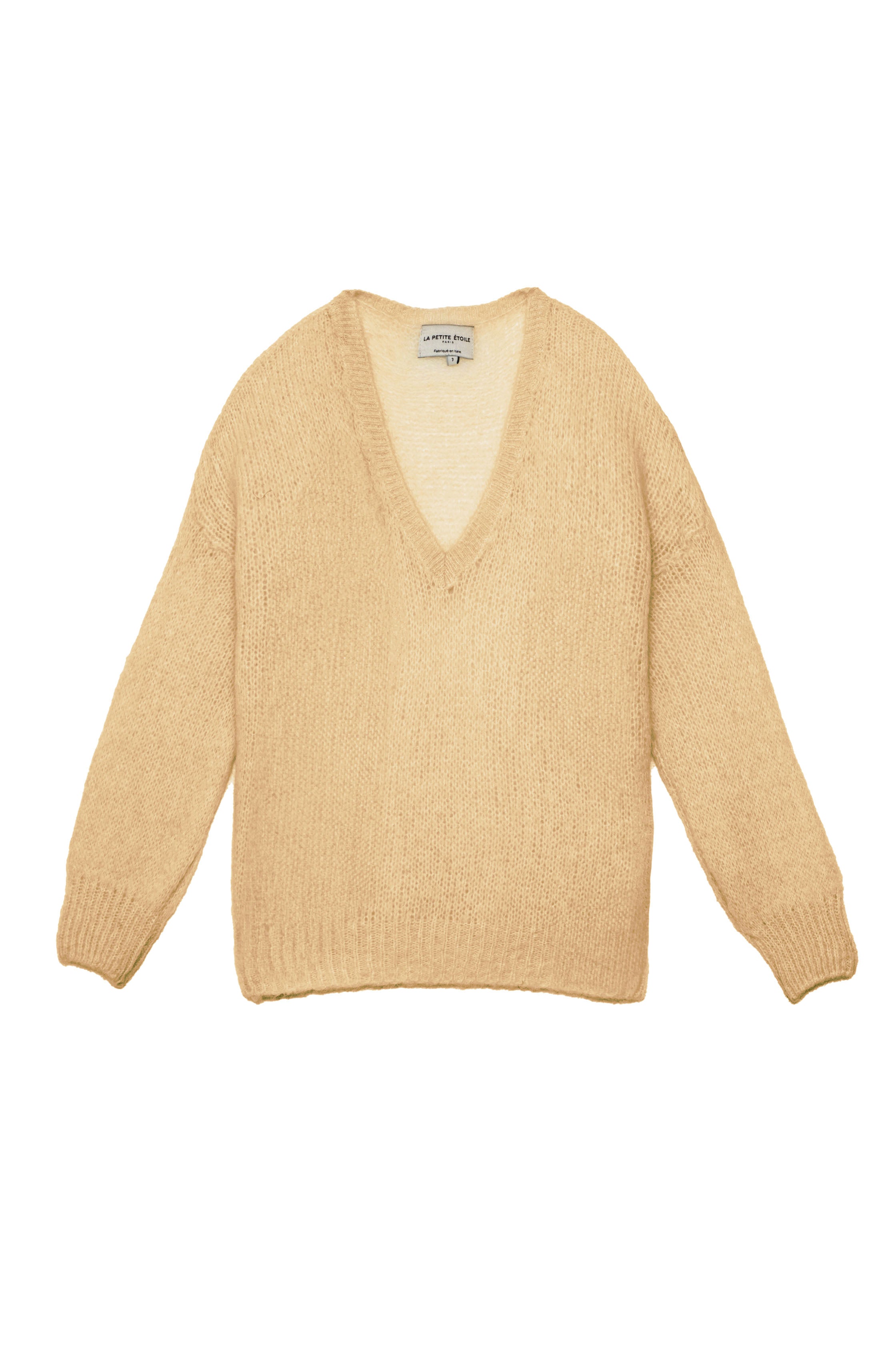 Pull col V Melanie - Beige