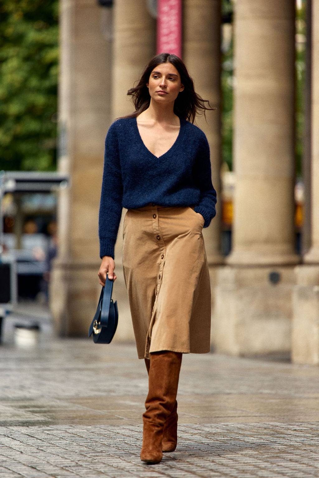 Melanie V-neck sweater - Navy