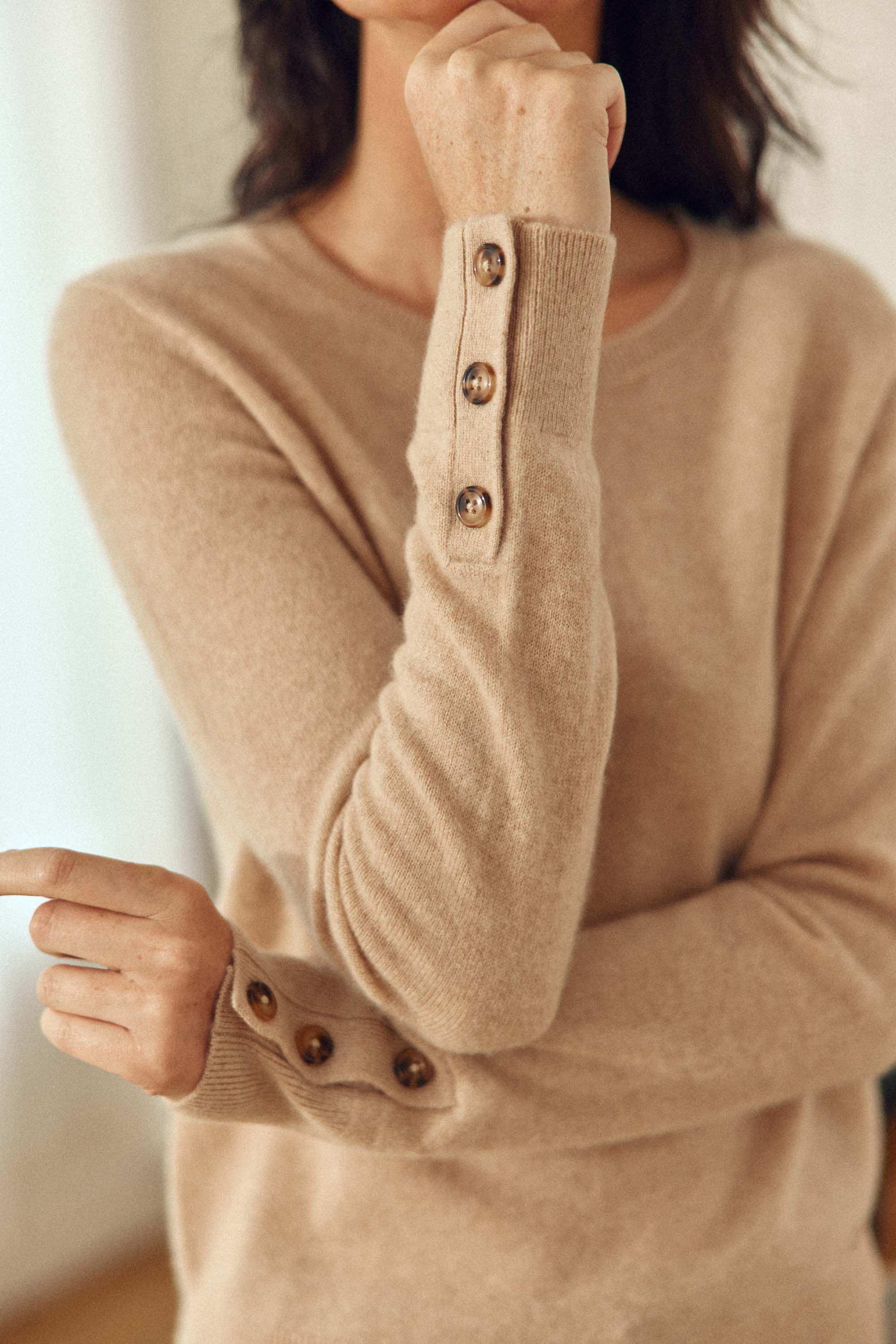 Pull cachemire beige - Melina