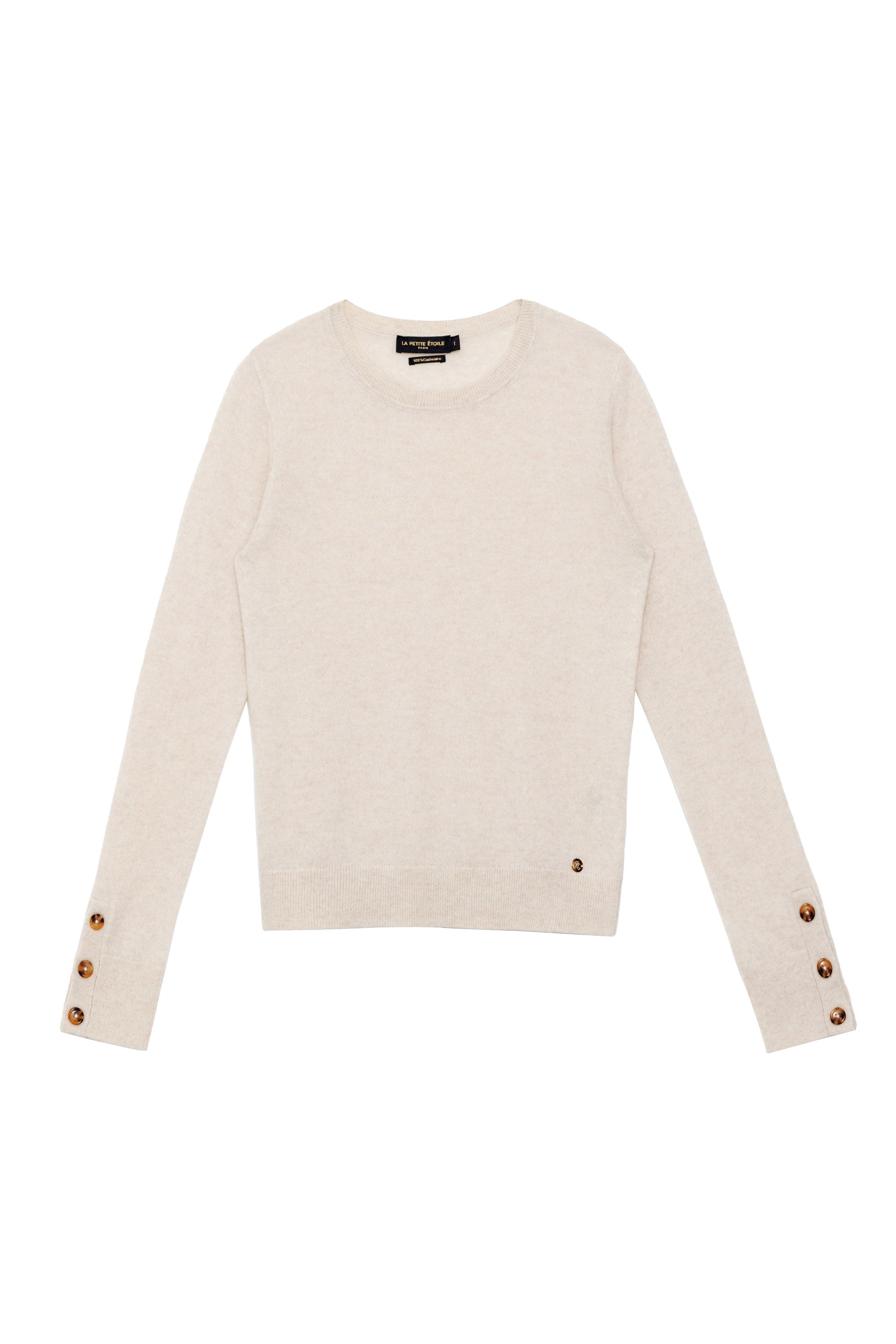 Pull cachemire ecru chine - Melina