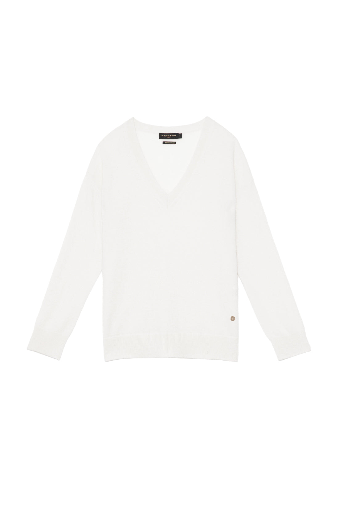 Pull col V Melya - Écru