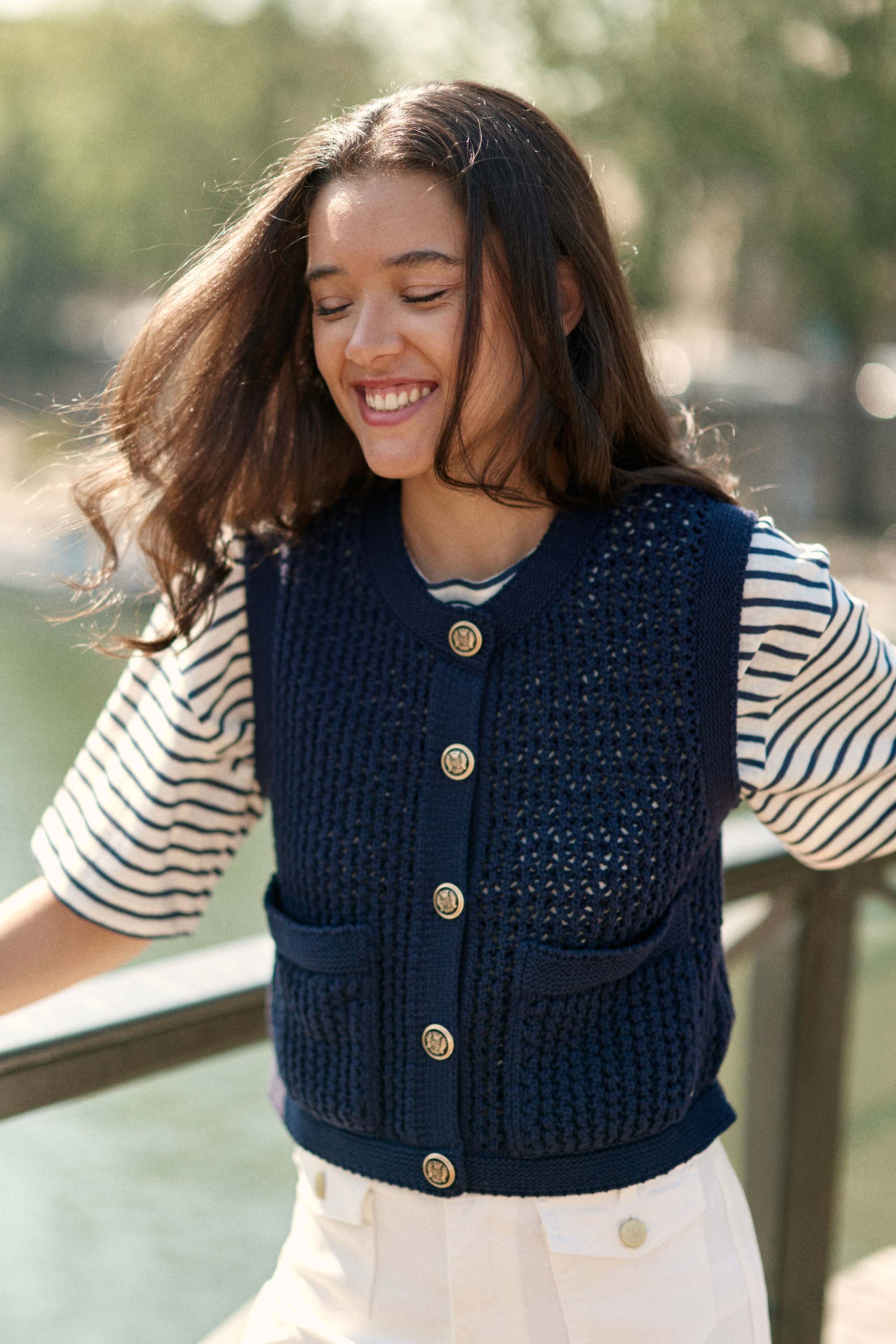 Navy Vest - Milana