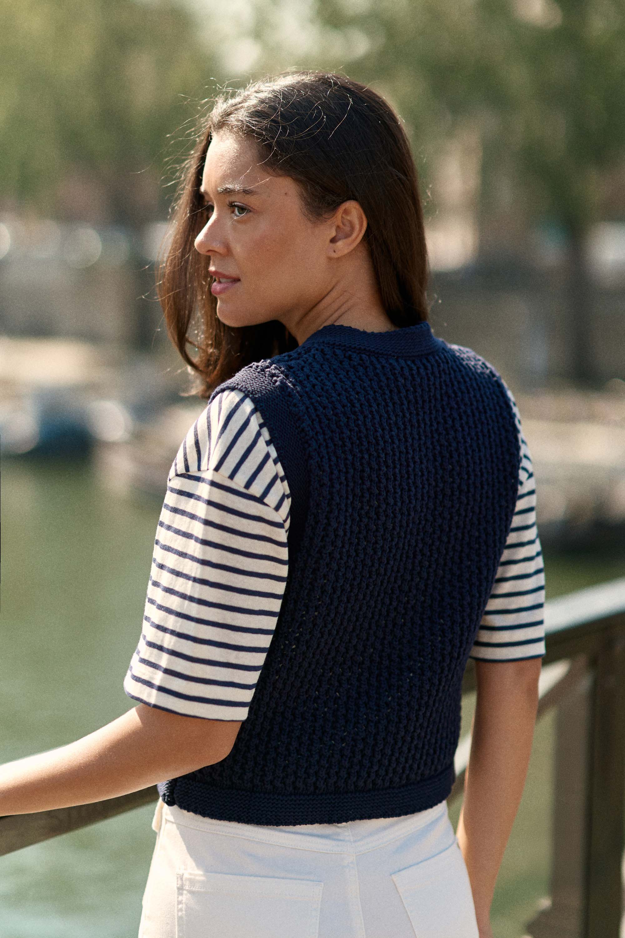 Navy Vest - Milana