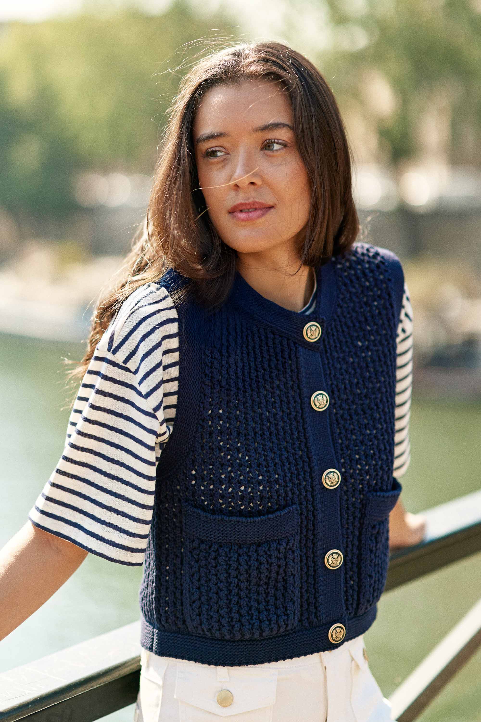 Navy Vest - Milana