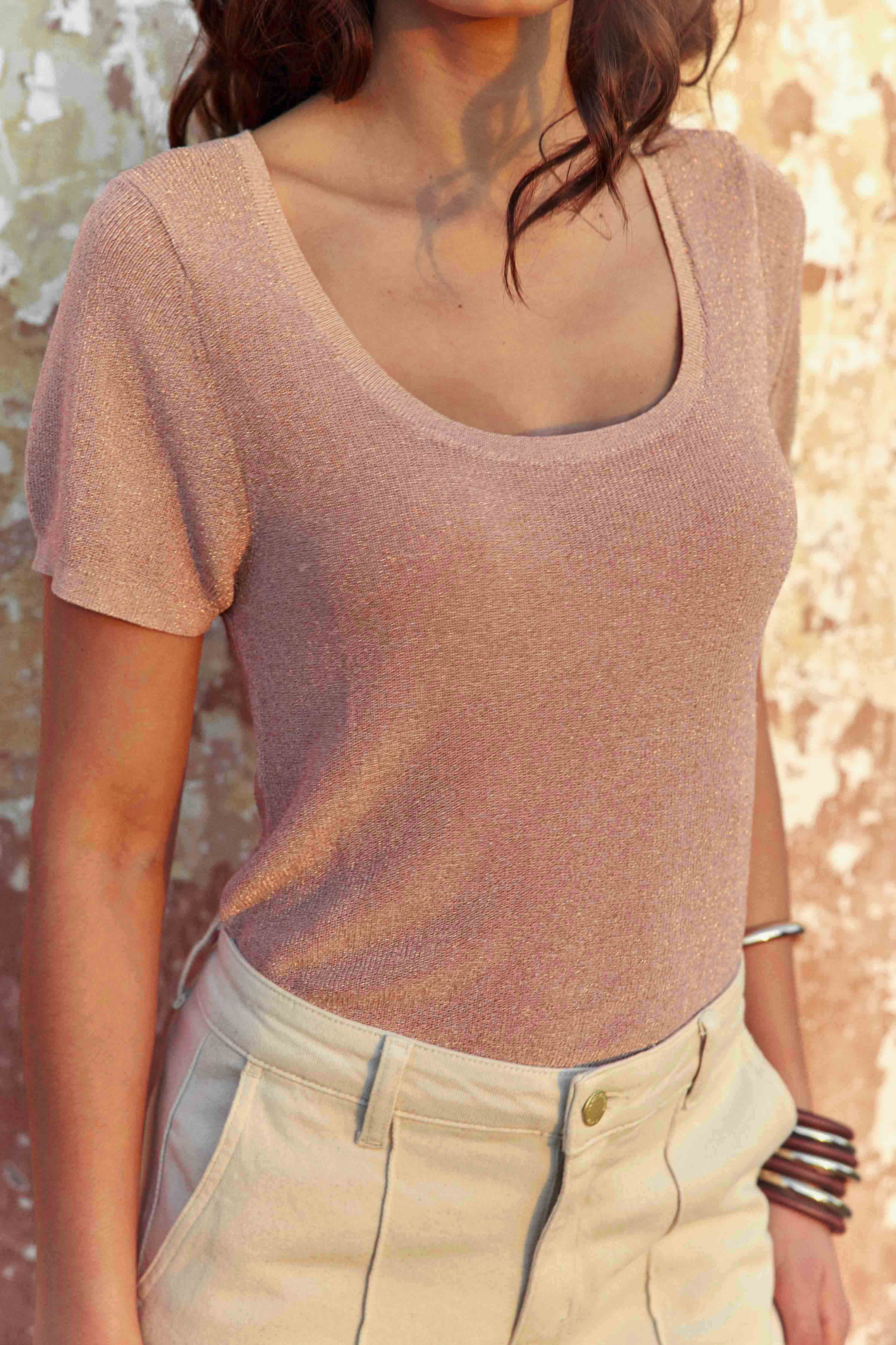 Mishan - T-shirt coupe droite