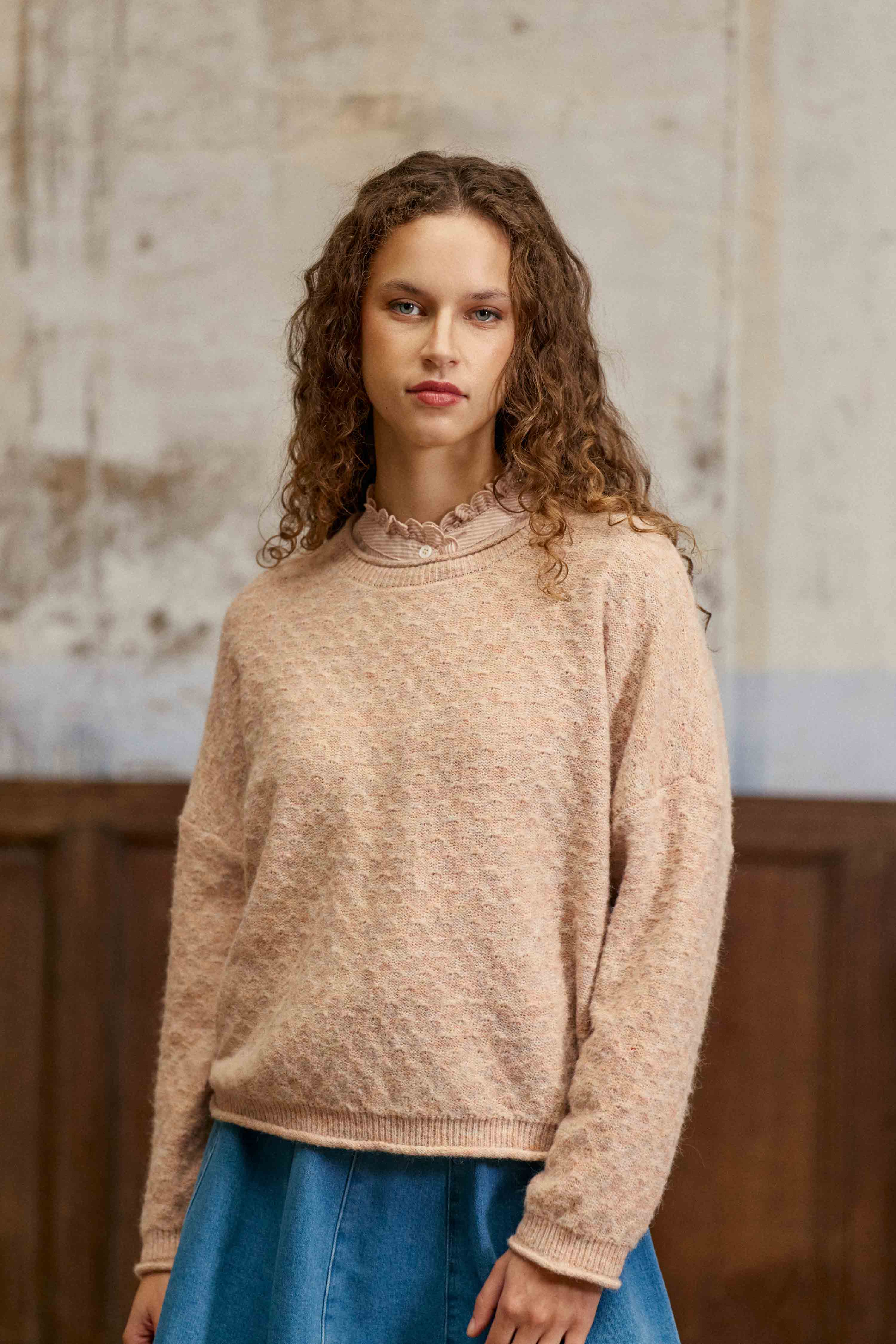 Pull effet chiné poudre – Mossy