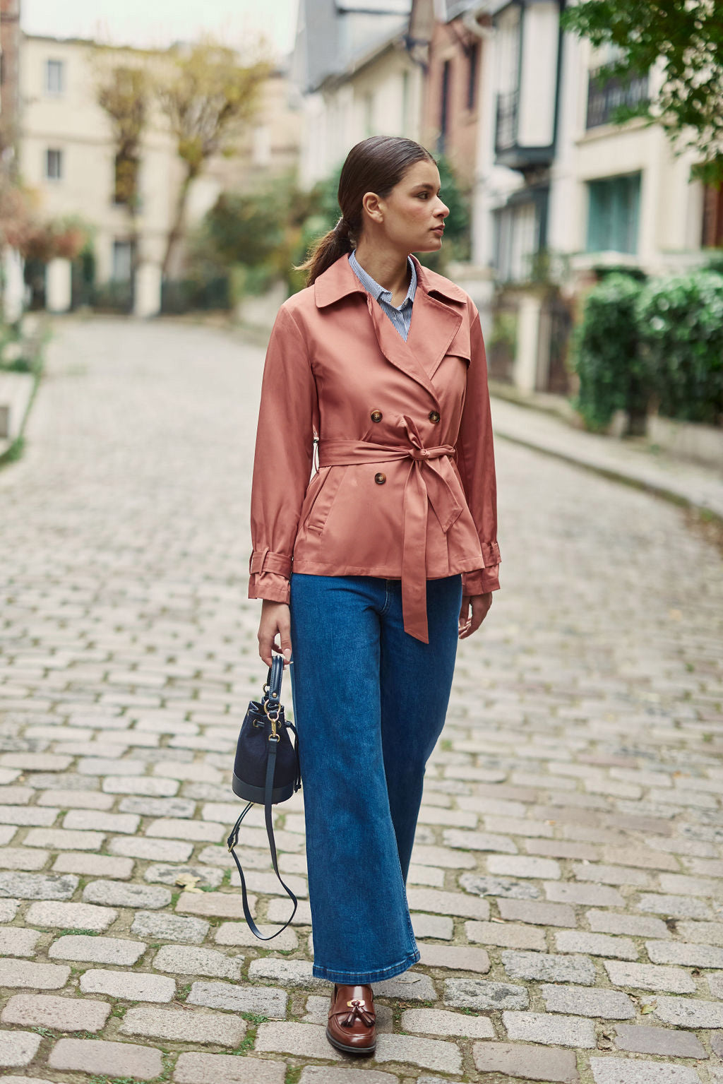 Short old pink trench coat - Narago