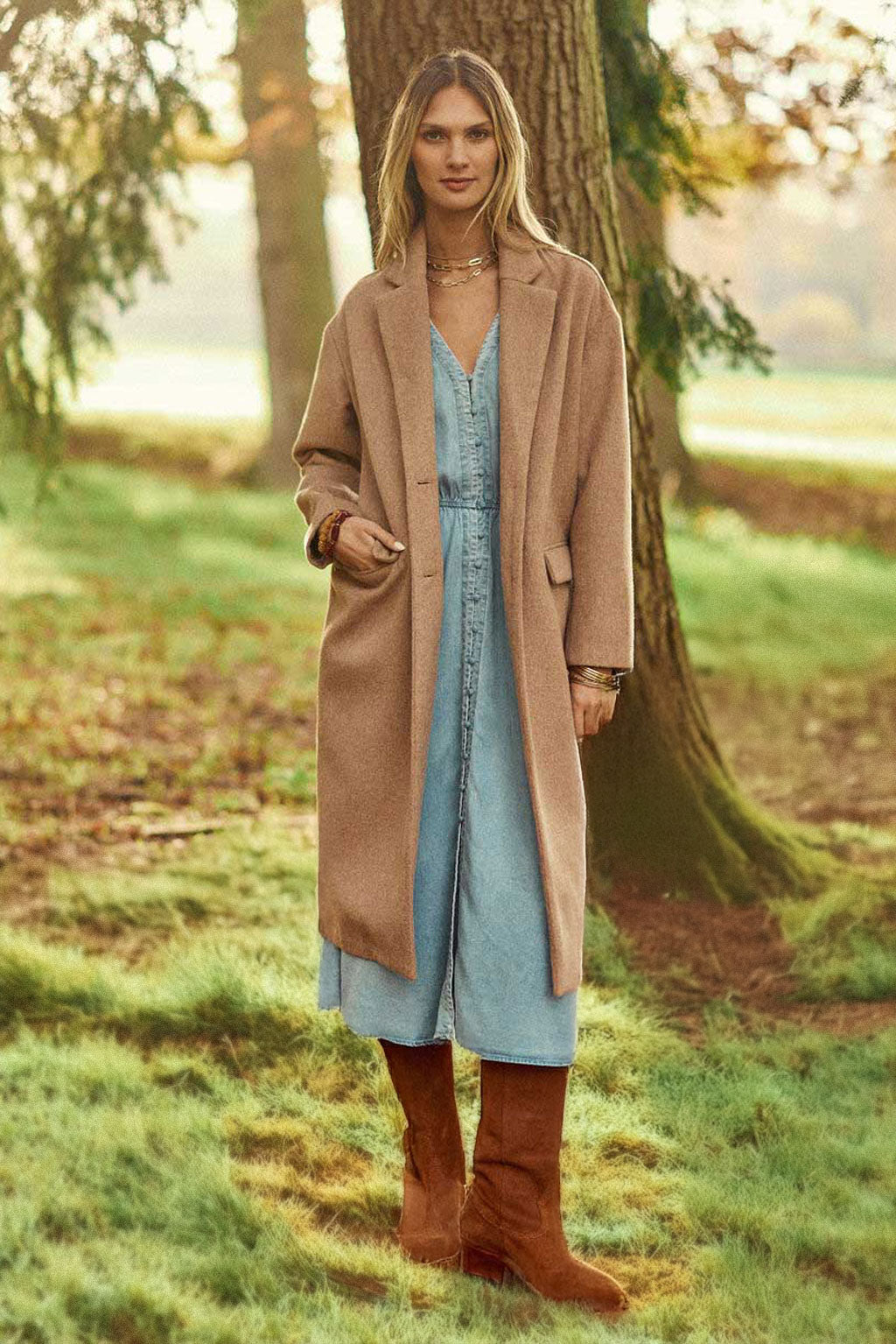 Women's long camel coat LA PETITE ÉTOILE Paris