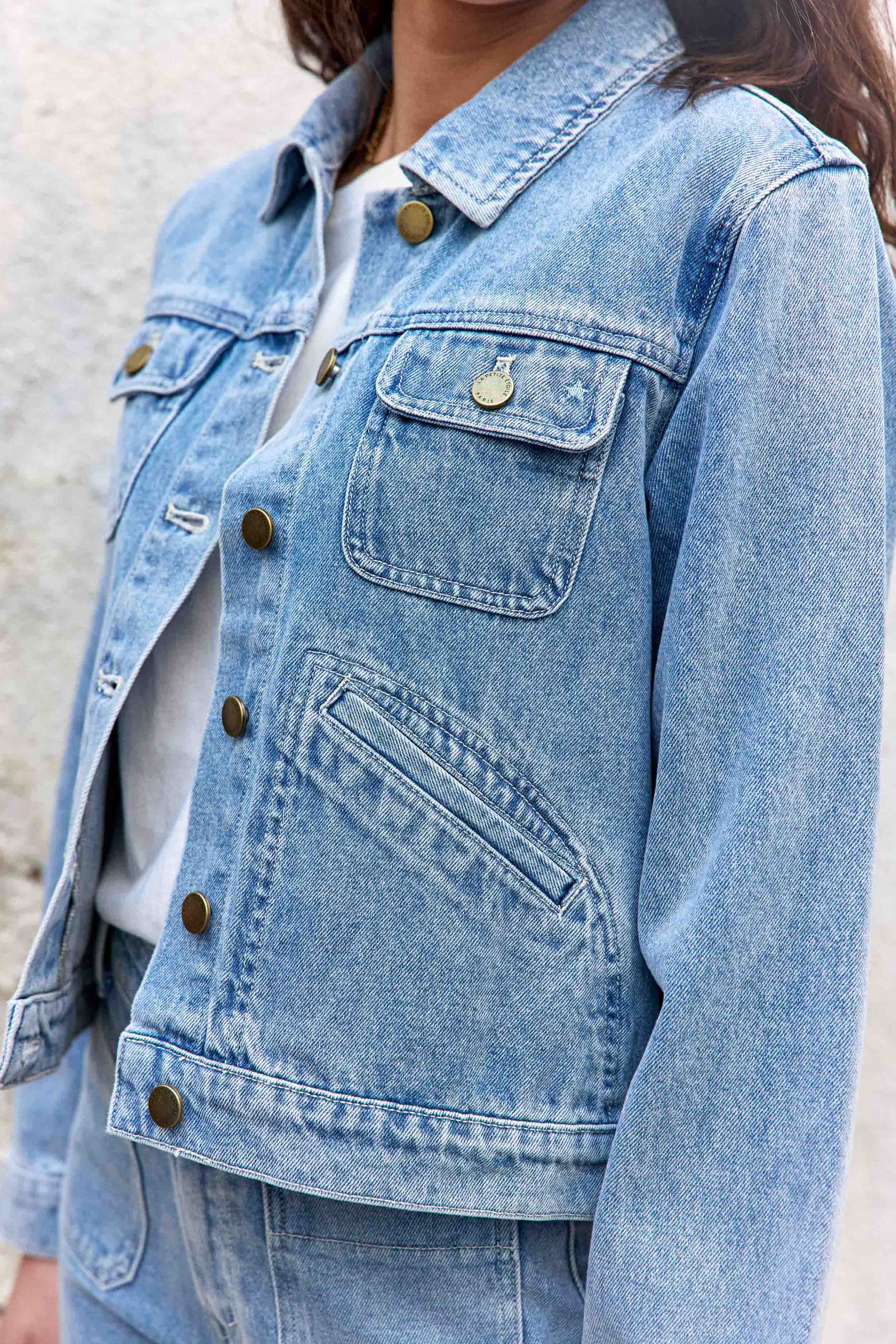 Nelson - Veste en jean cropped