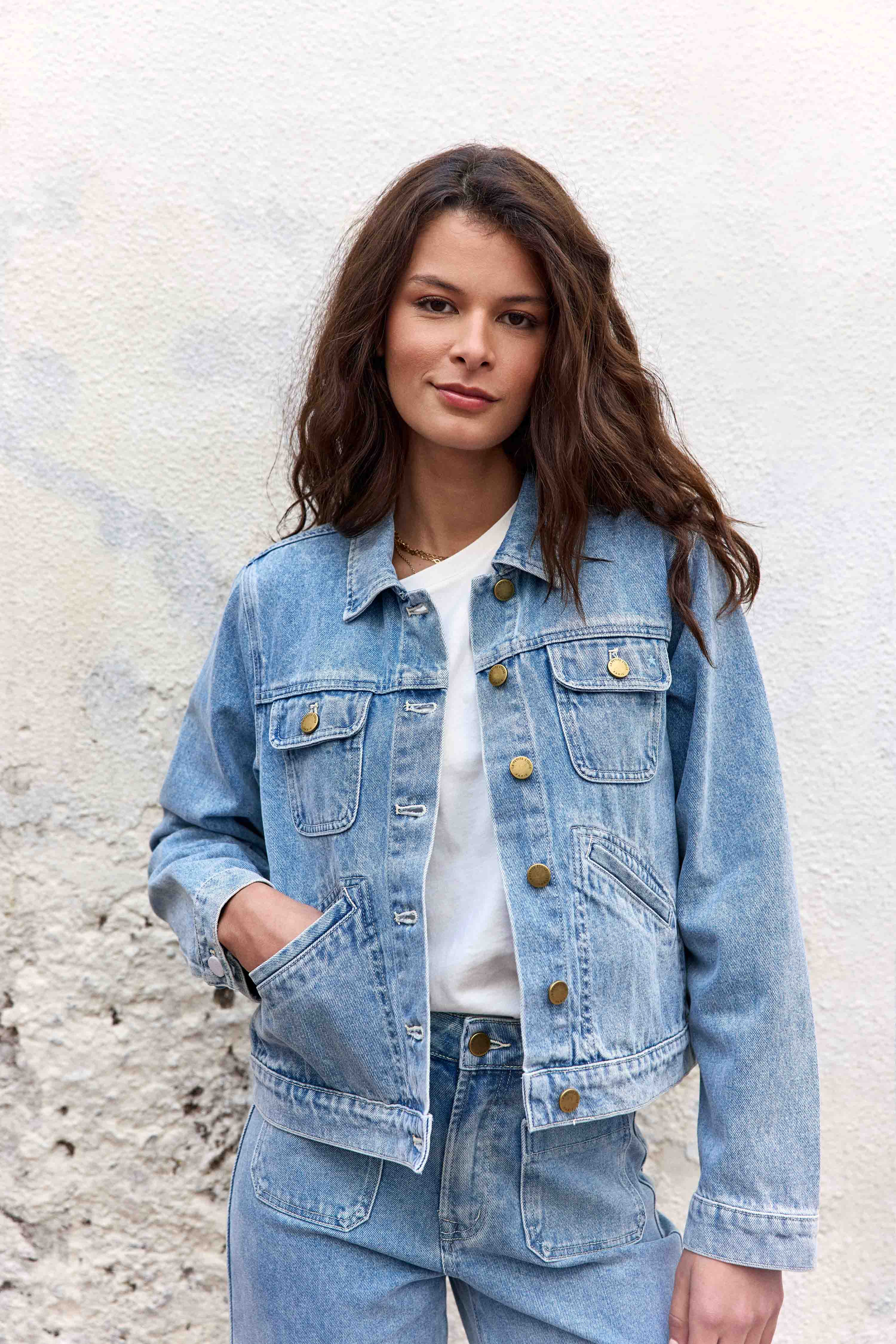 Nelson - Veste en jean cropped