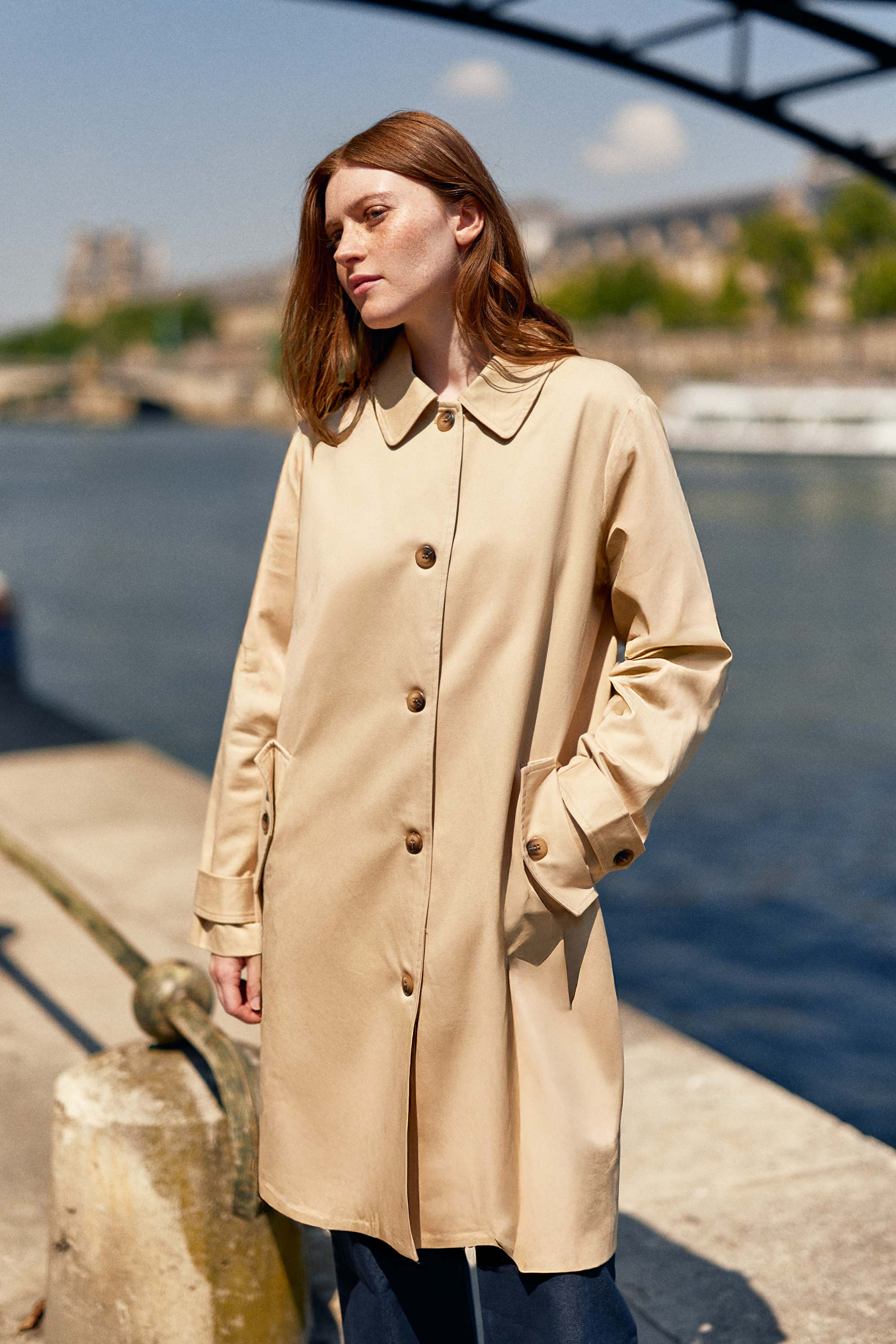 Beige trench coat - Nevin