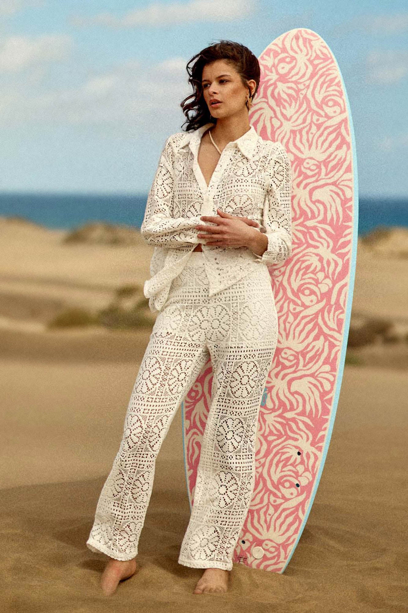 Pantalon en crochet écru - Panama