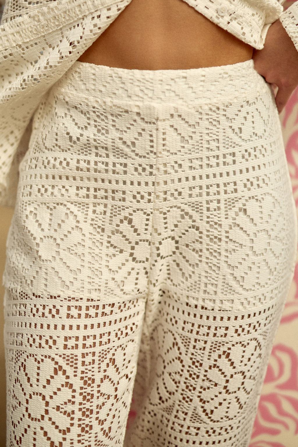Pantalon en crochet écru - Panama