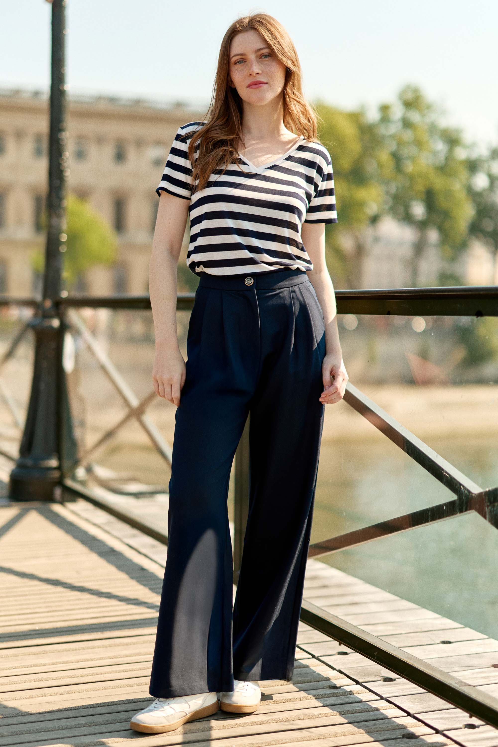 Navy straight pants - Paolo