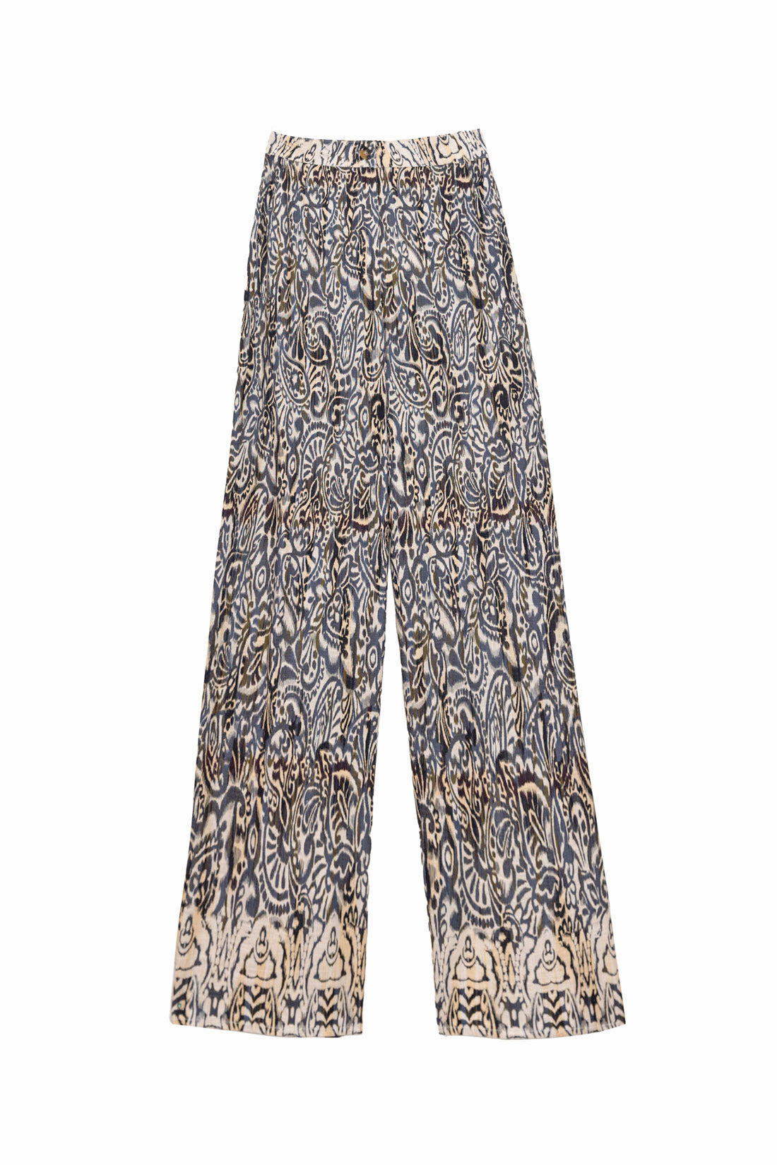 Blue ikat straight pants - Paulina