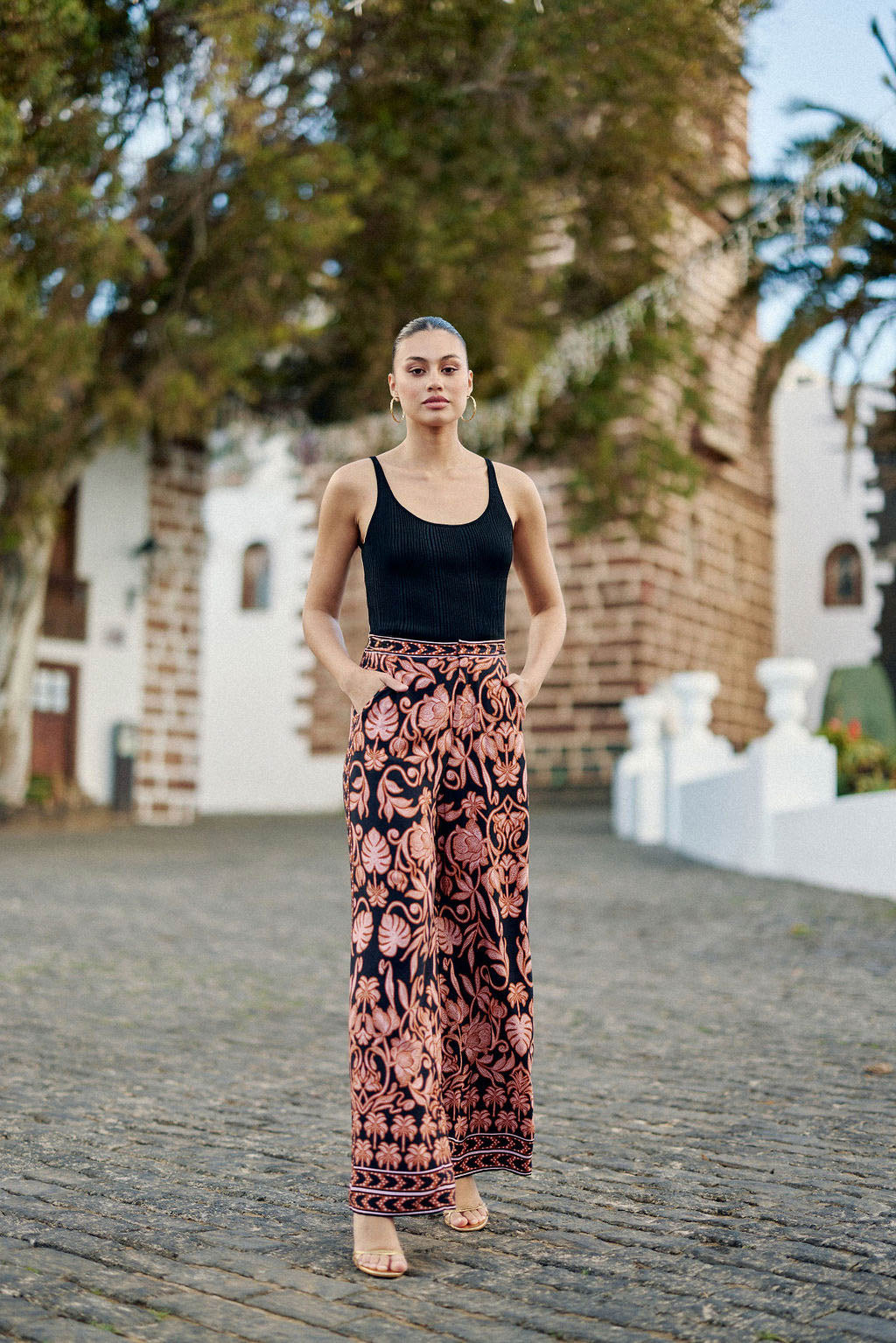 Floral straight pants - Pavia