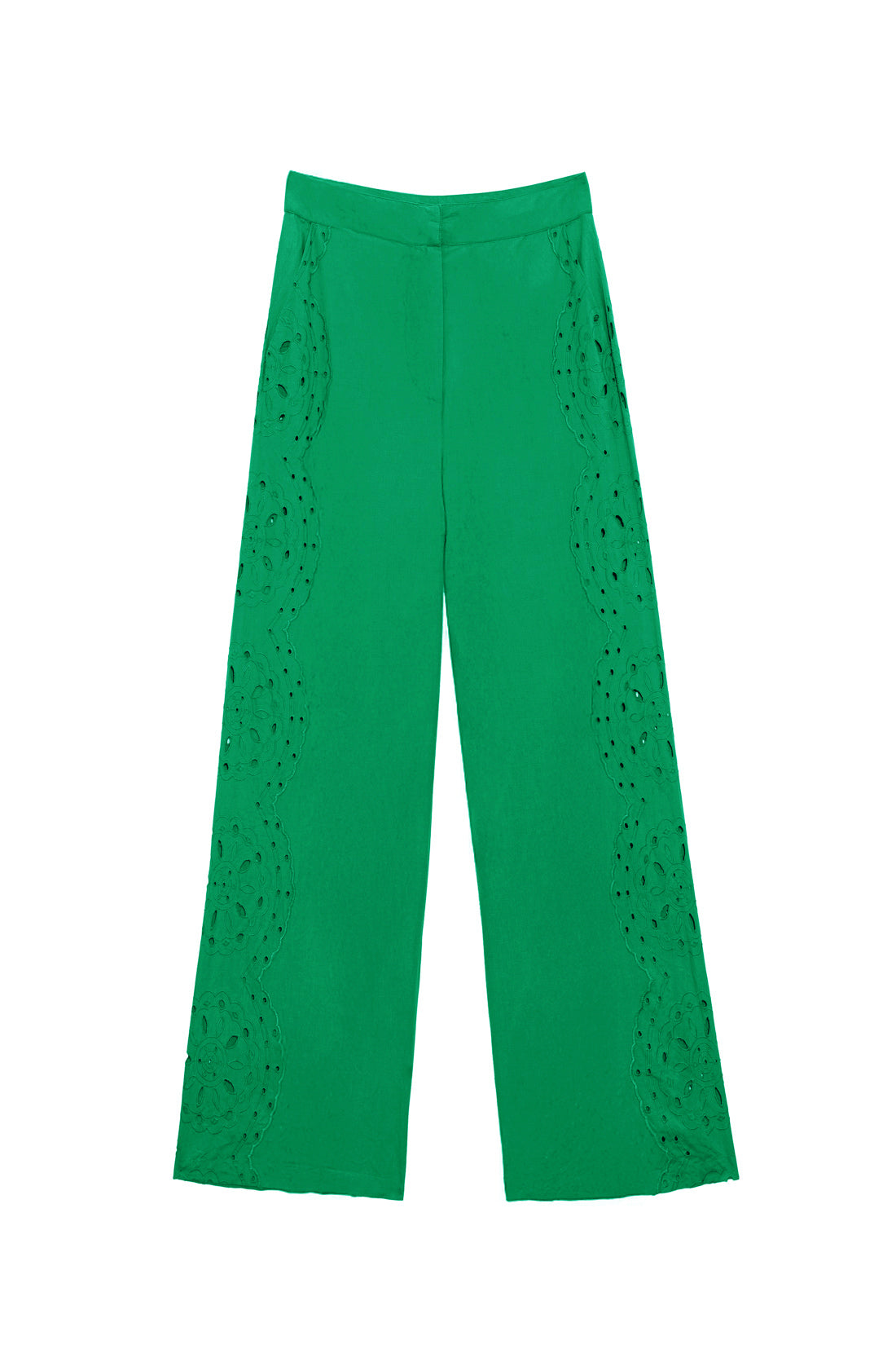 Green openwork straight pants - Philena