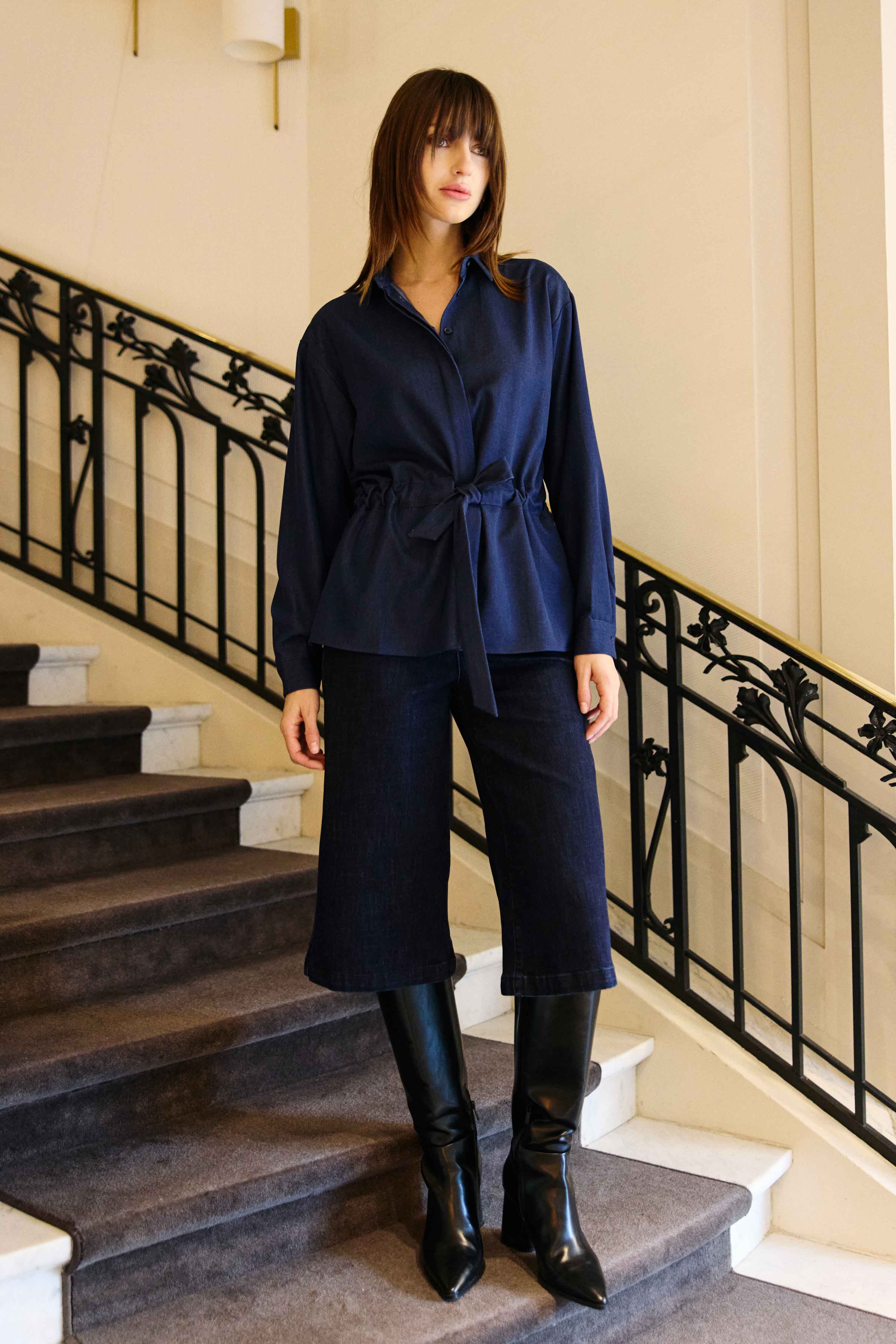 Sockelleiste – Denim-Bermuda