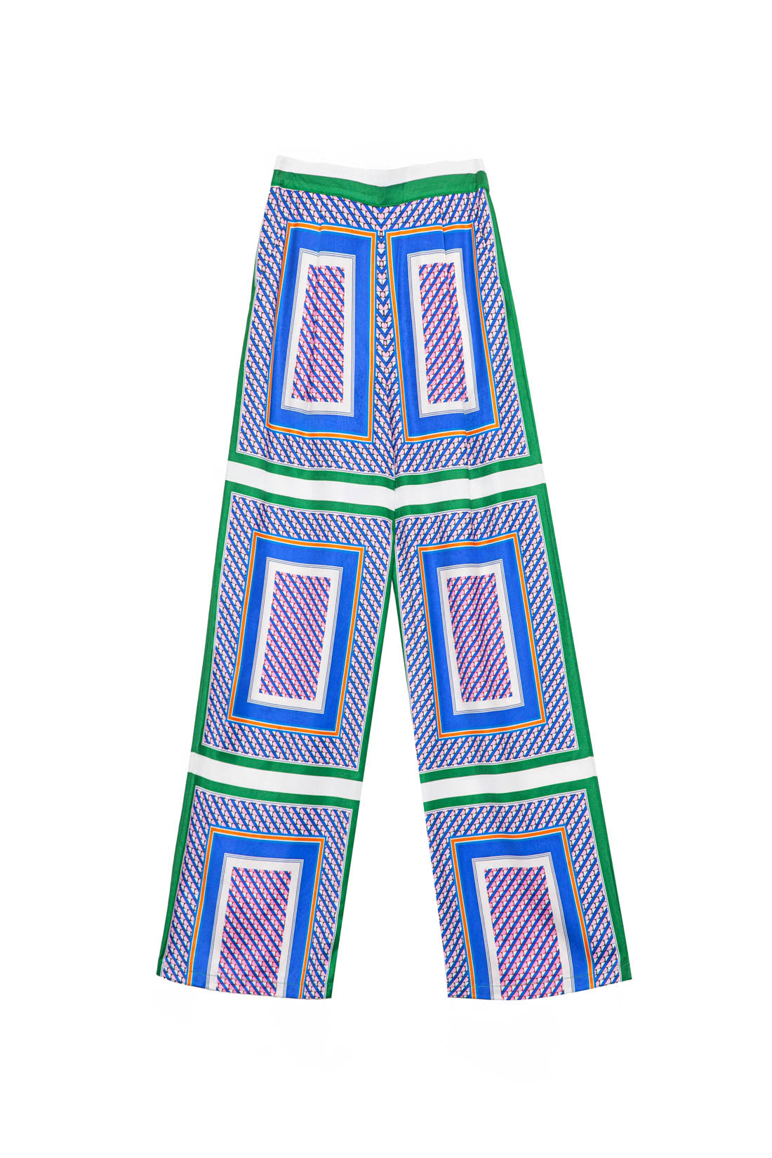 Pantalon large à motif vert - Polette