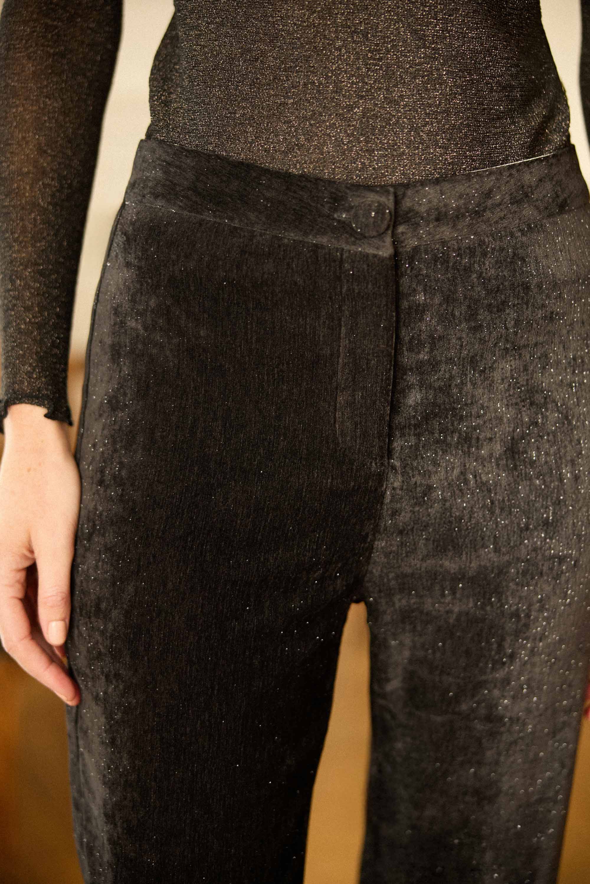 Poppy - Pantalon flare en velours