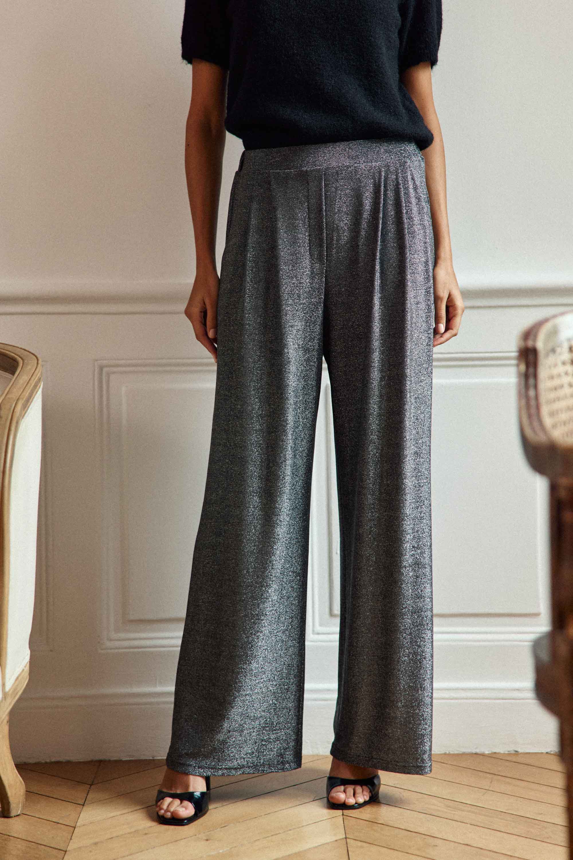 Pozo - Pantalon droit en maille