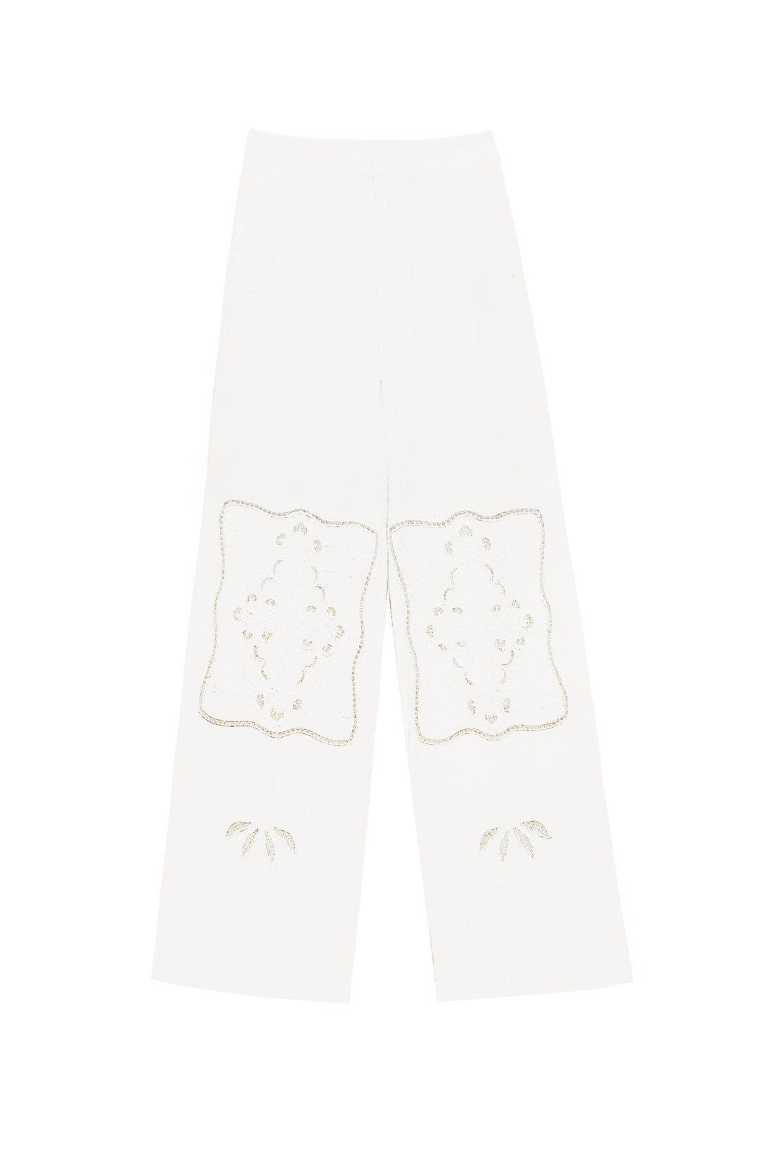Ivory openwork wide-leg pants - Priska