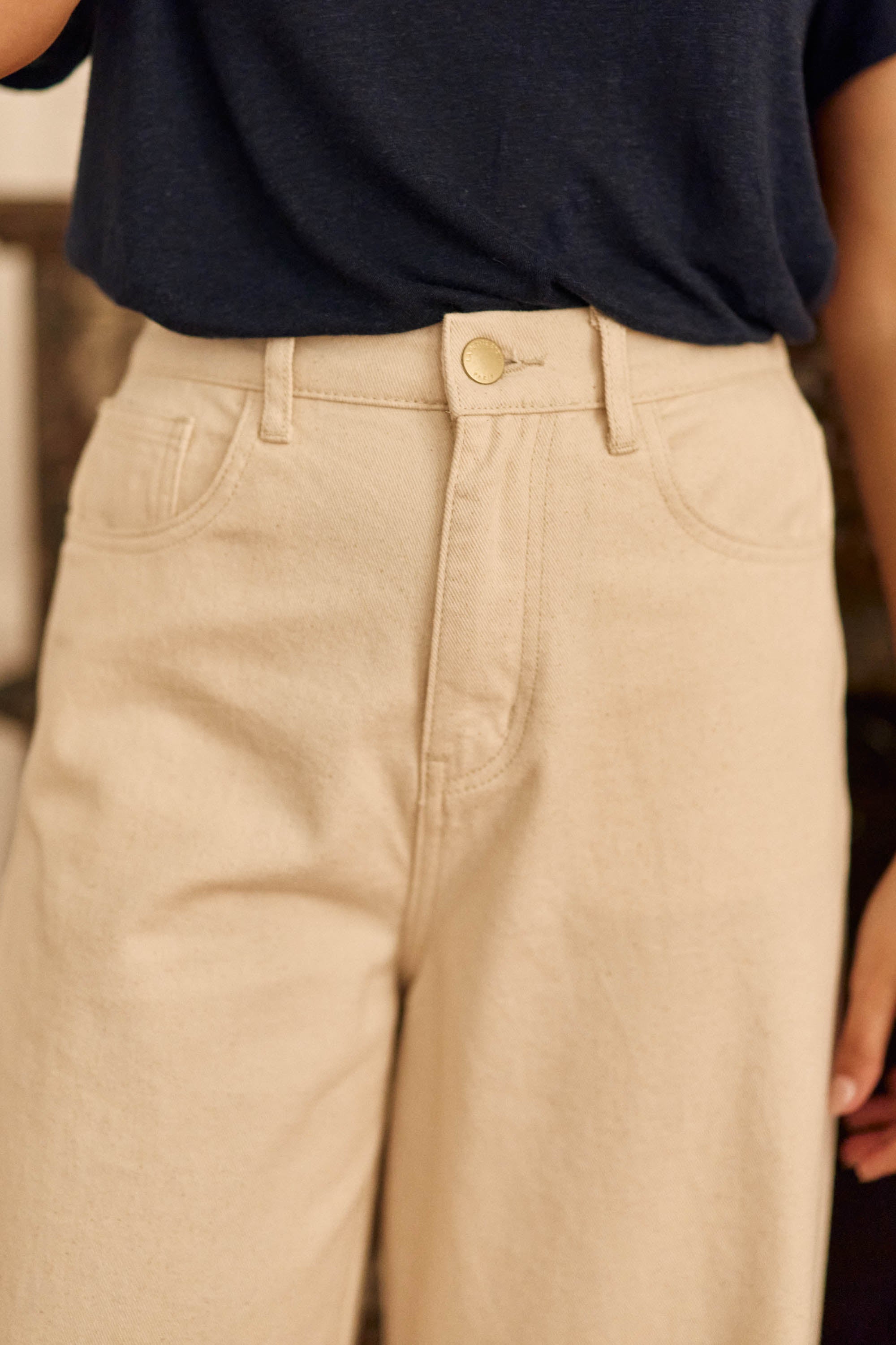 Wide beige jeans - Prune