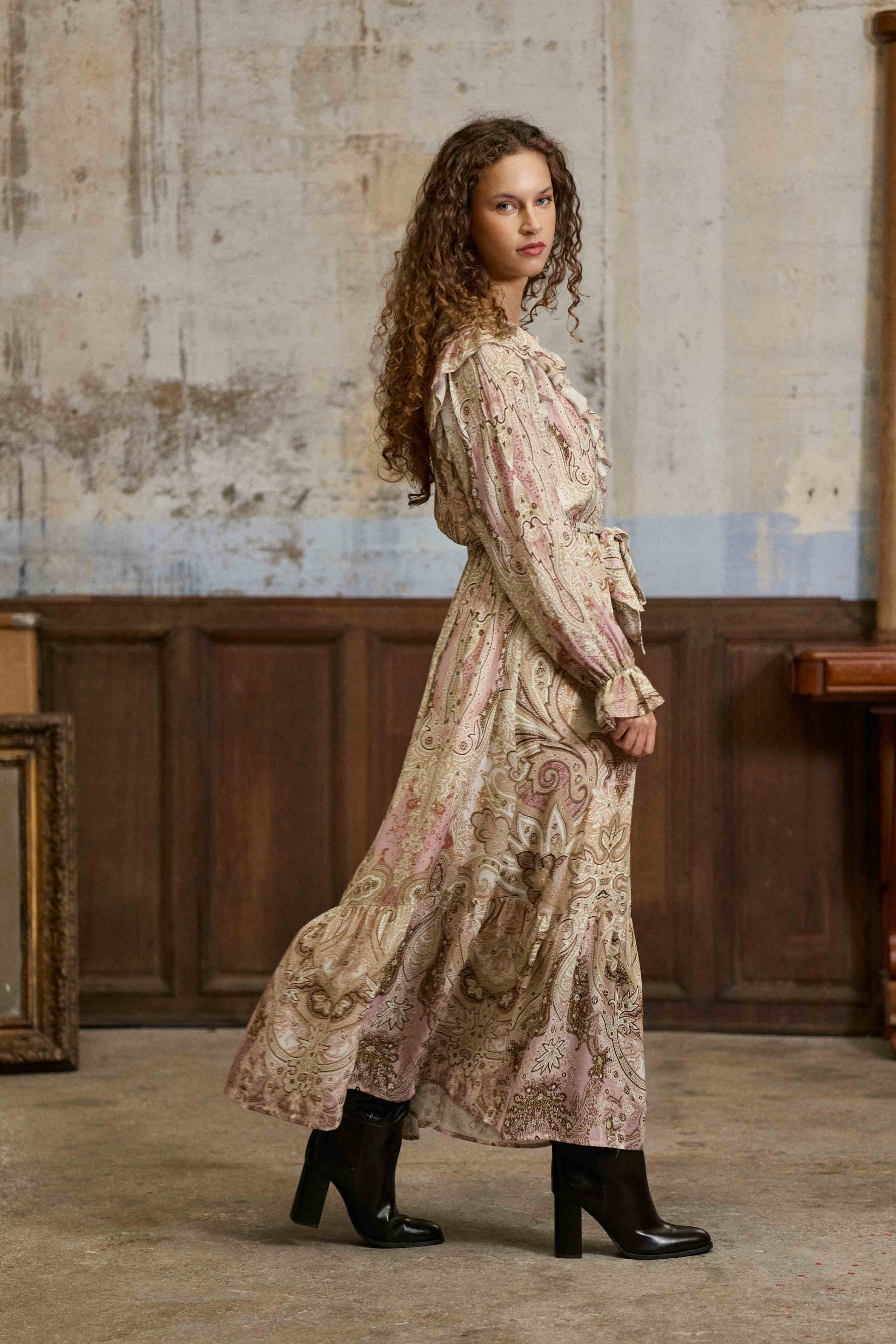 Reg - Langes Kleid mit Print