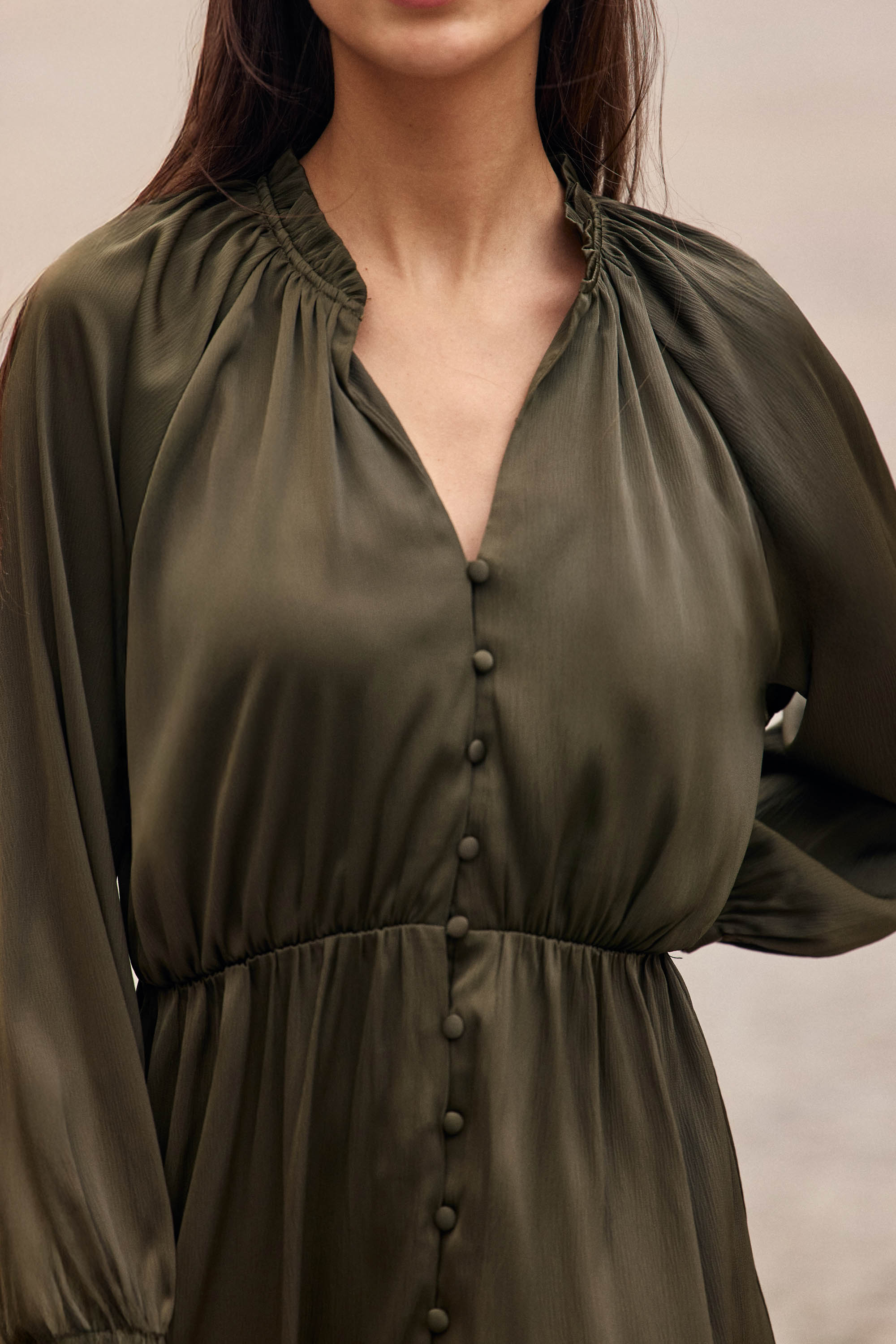 Robe longue Renan - Kaki