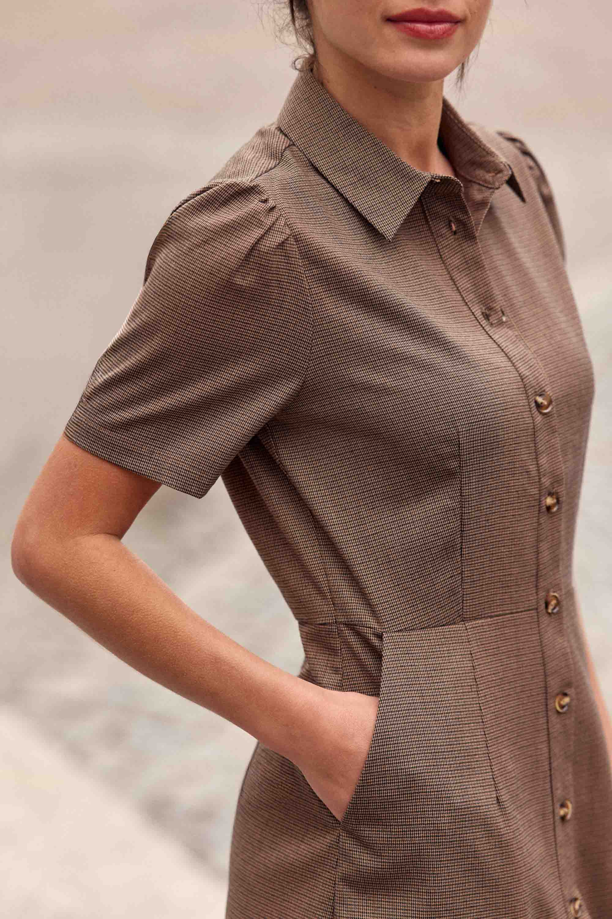 Robe courte Riny - Marron