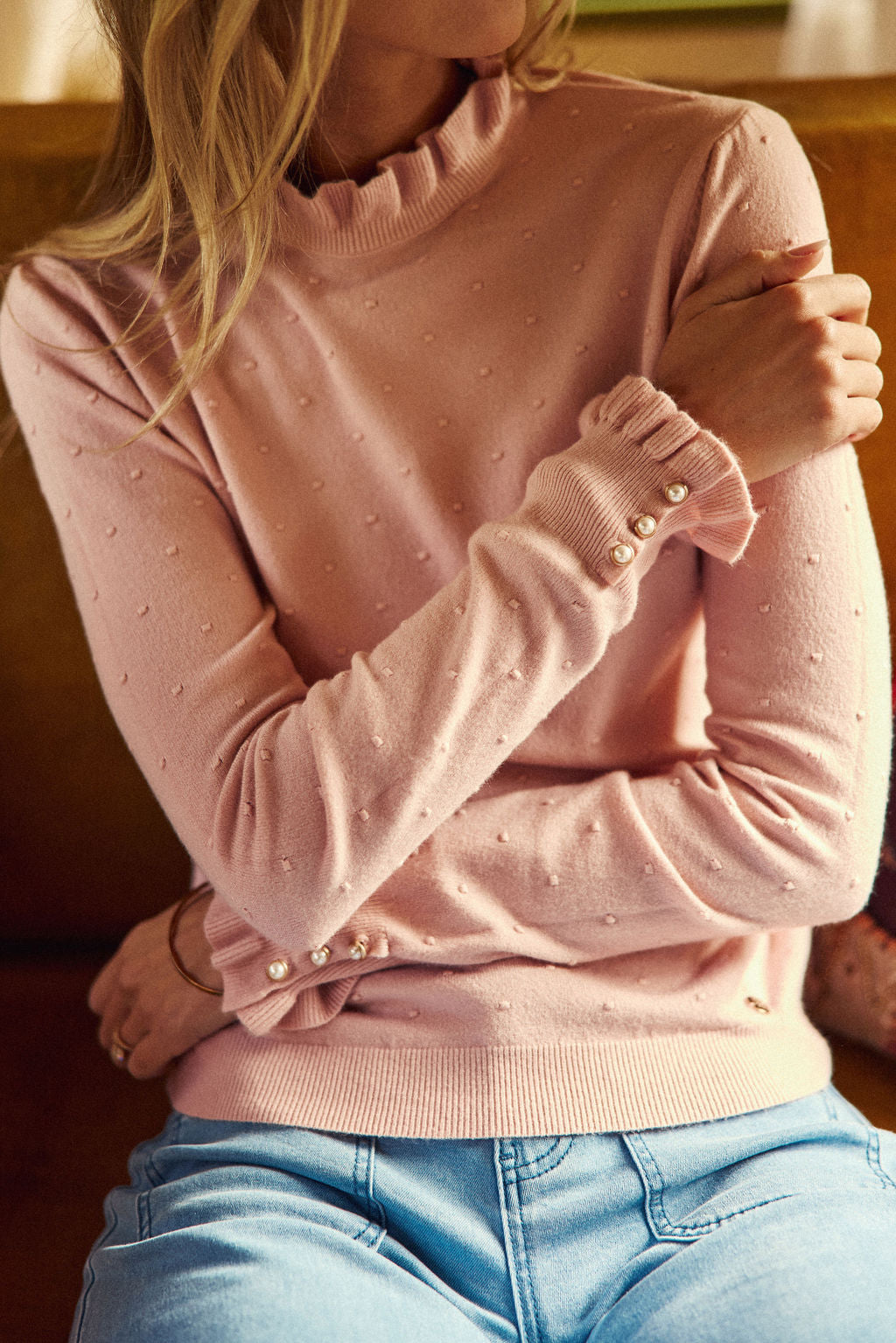 Old pink high neck sweater - Solferinos