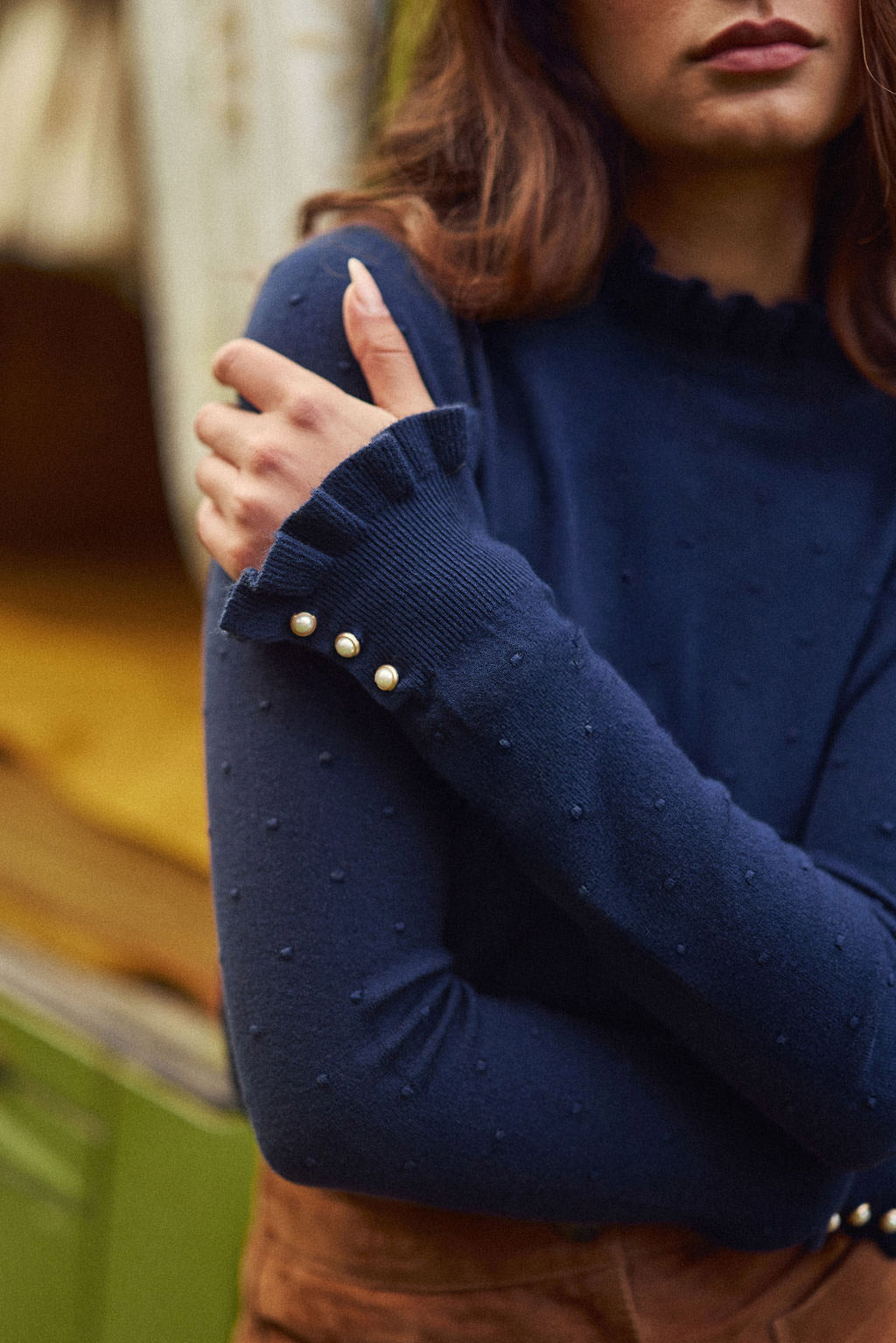 Tricot Le Petit Pull Marine Lacoste ESSENTIALS UNISEX Pullover