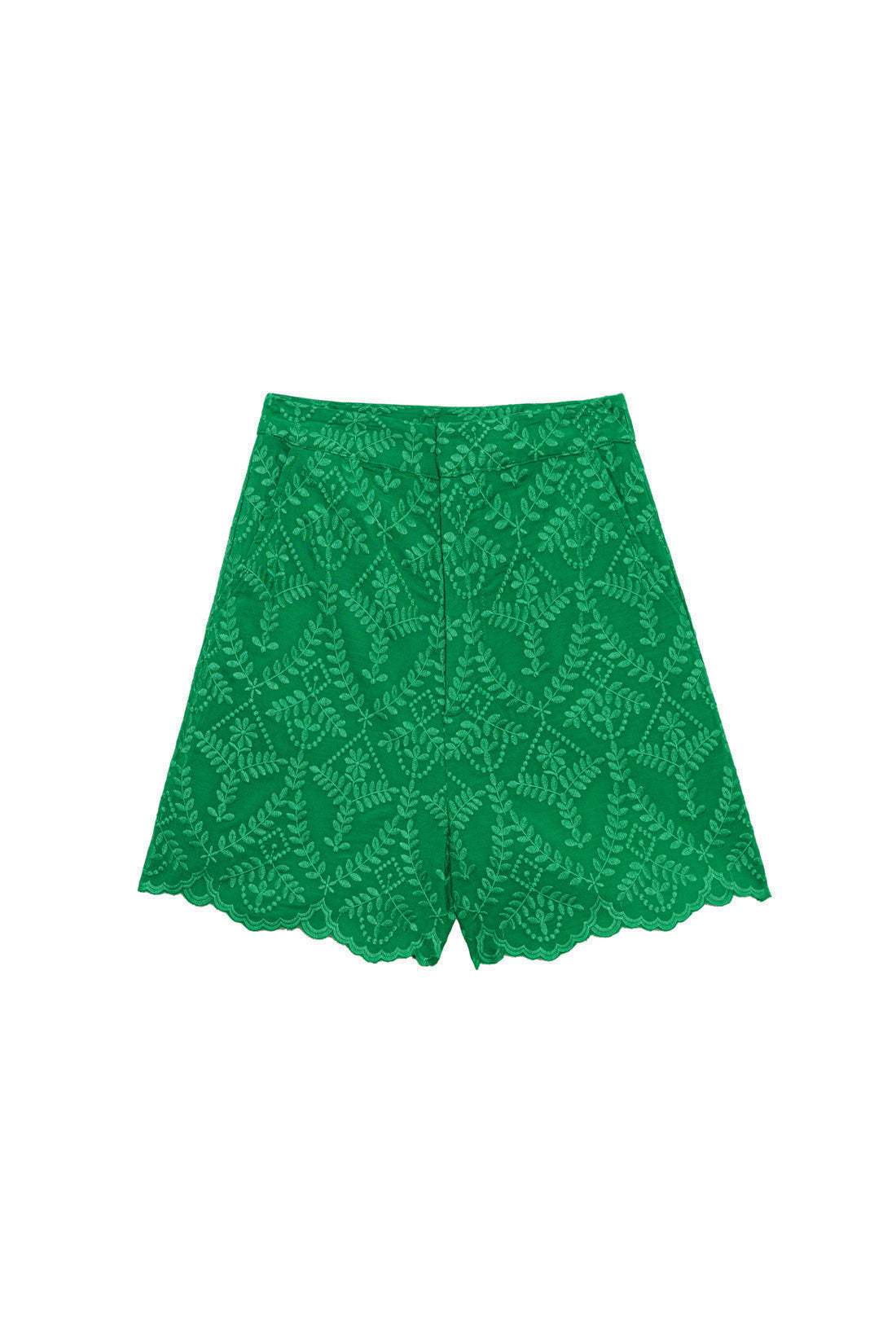 Short droit brodé vert - Sonia