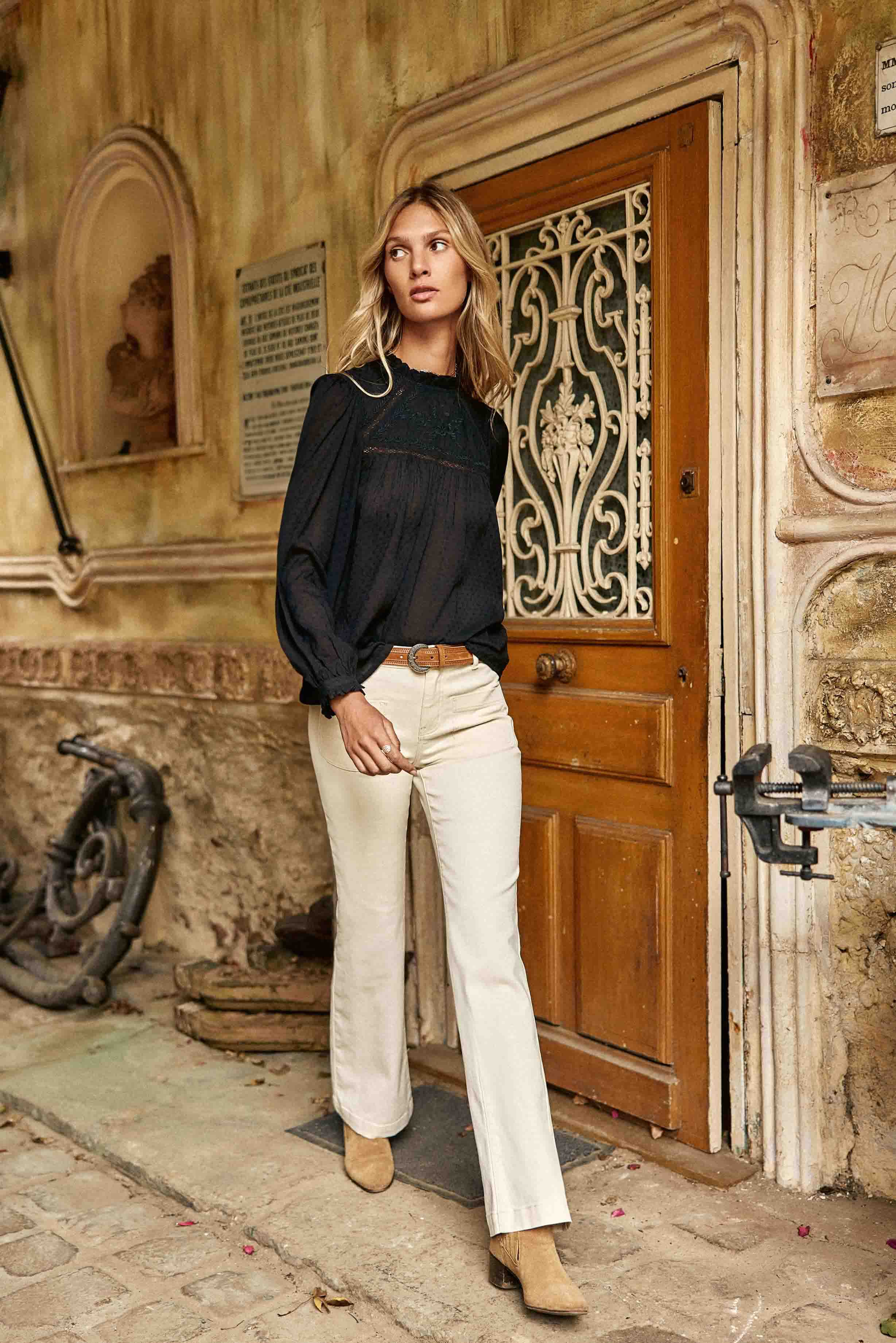 Beige Schlagjeans - Sonny